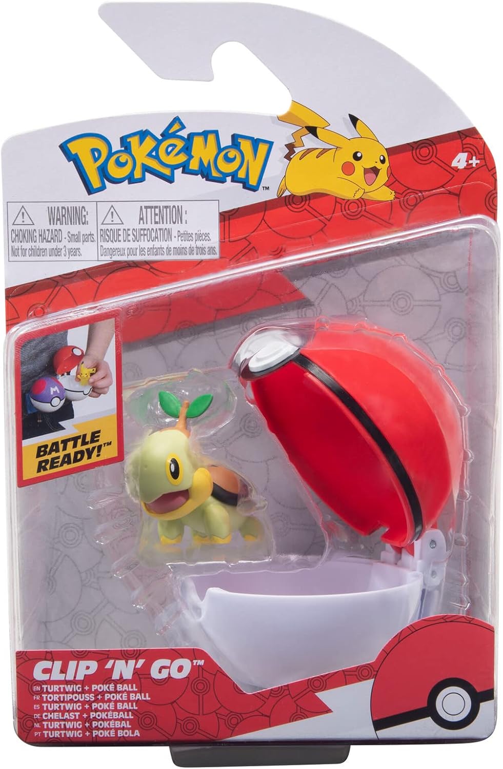 Pokémon PKW2662 – Clip’n’Go Pokéball – Chelast & Pokéball, Official Pokéball with Detailed 5 cm Figure