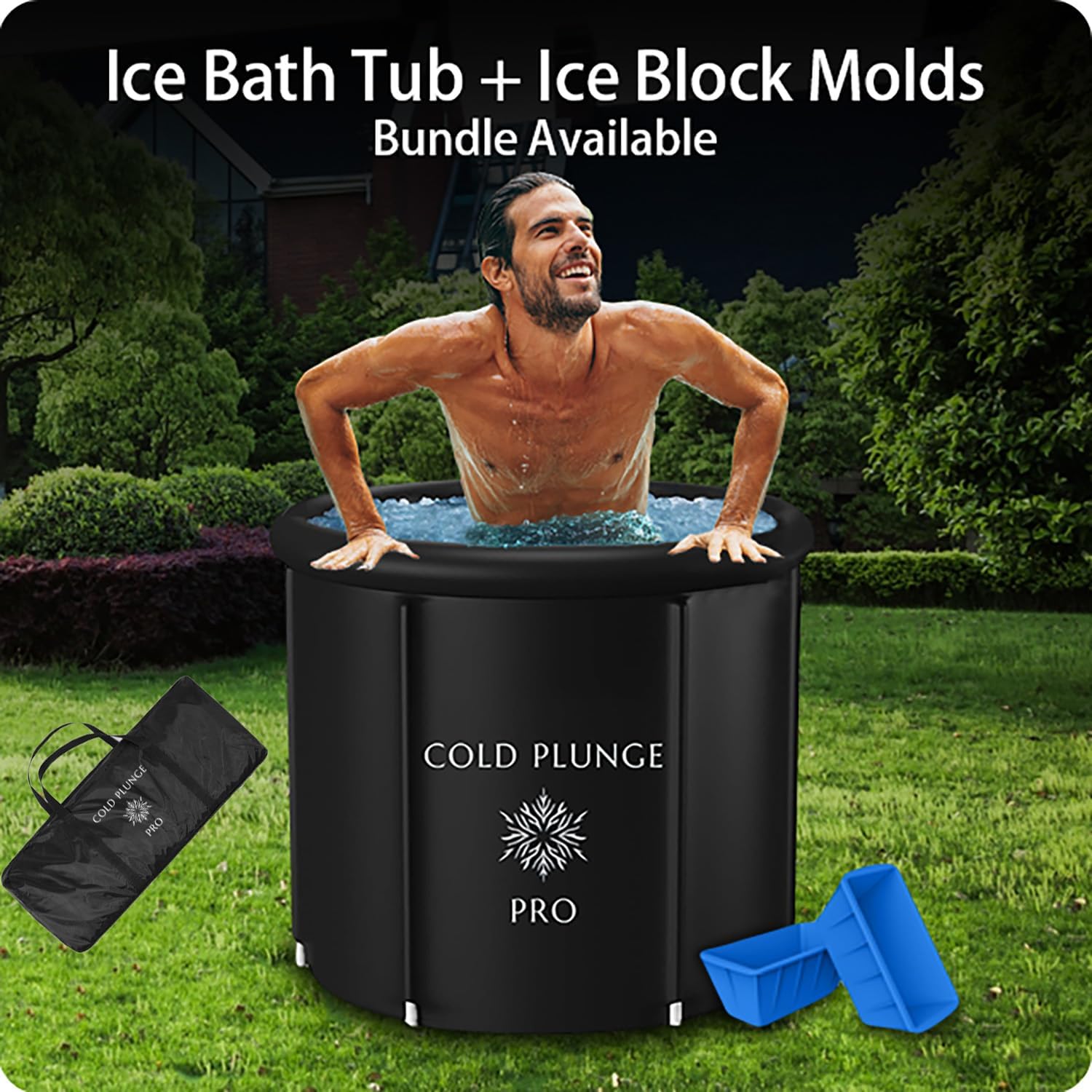Bañera de hielo para recuperación de atletas (tamaño XL) con aislamiento multicapa con cubierta para todo tipo de clima, piscina de inmersión extra