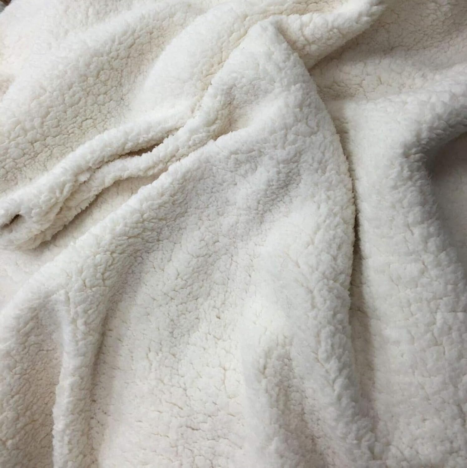 DAVID TEXTILES The Yard Multi – Tela polar de felpa blanca sólida de 60 pulgadas