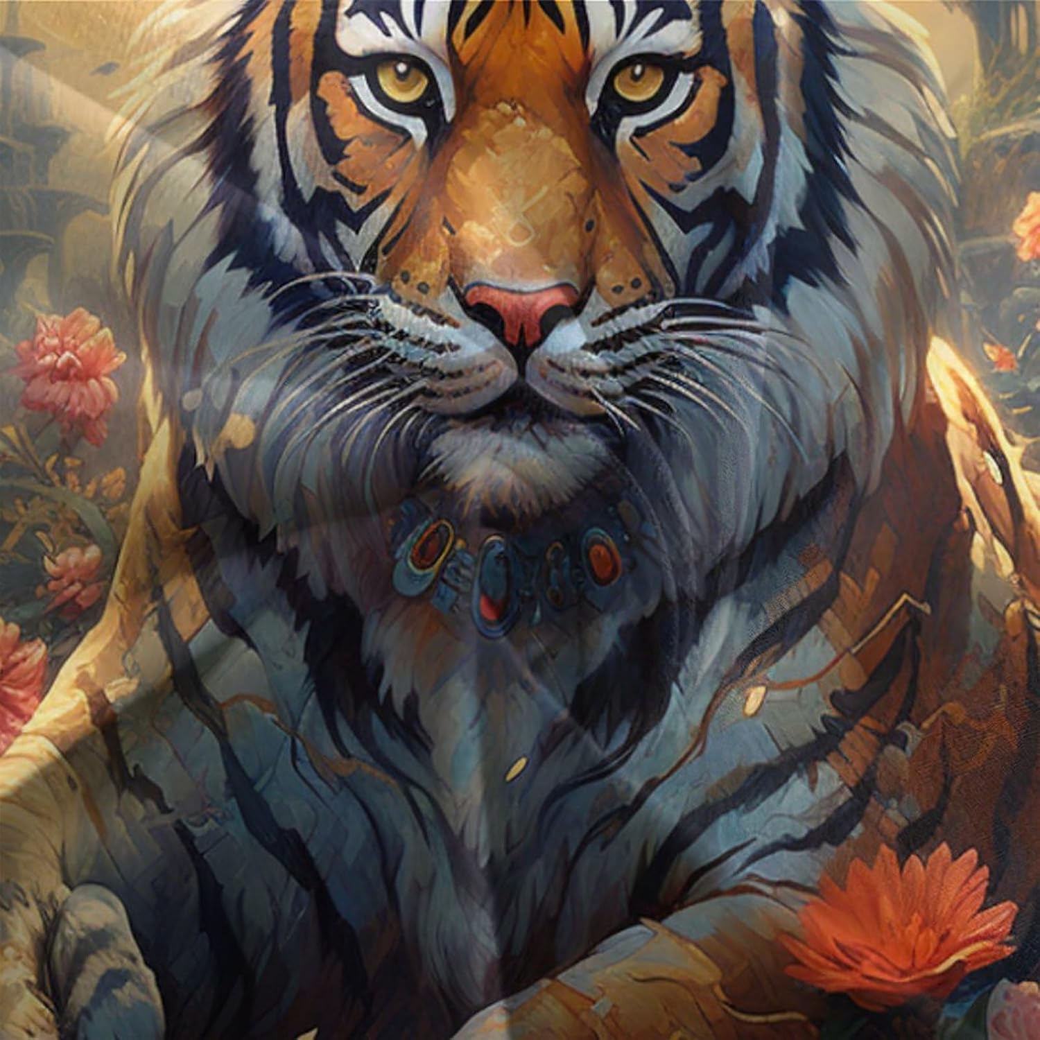 Juego de edredón de tigre con diseño de animales del bosque de tigre, diseño de gatos y perros, diseño de dibujos animados, para niños y niñas,
