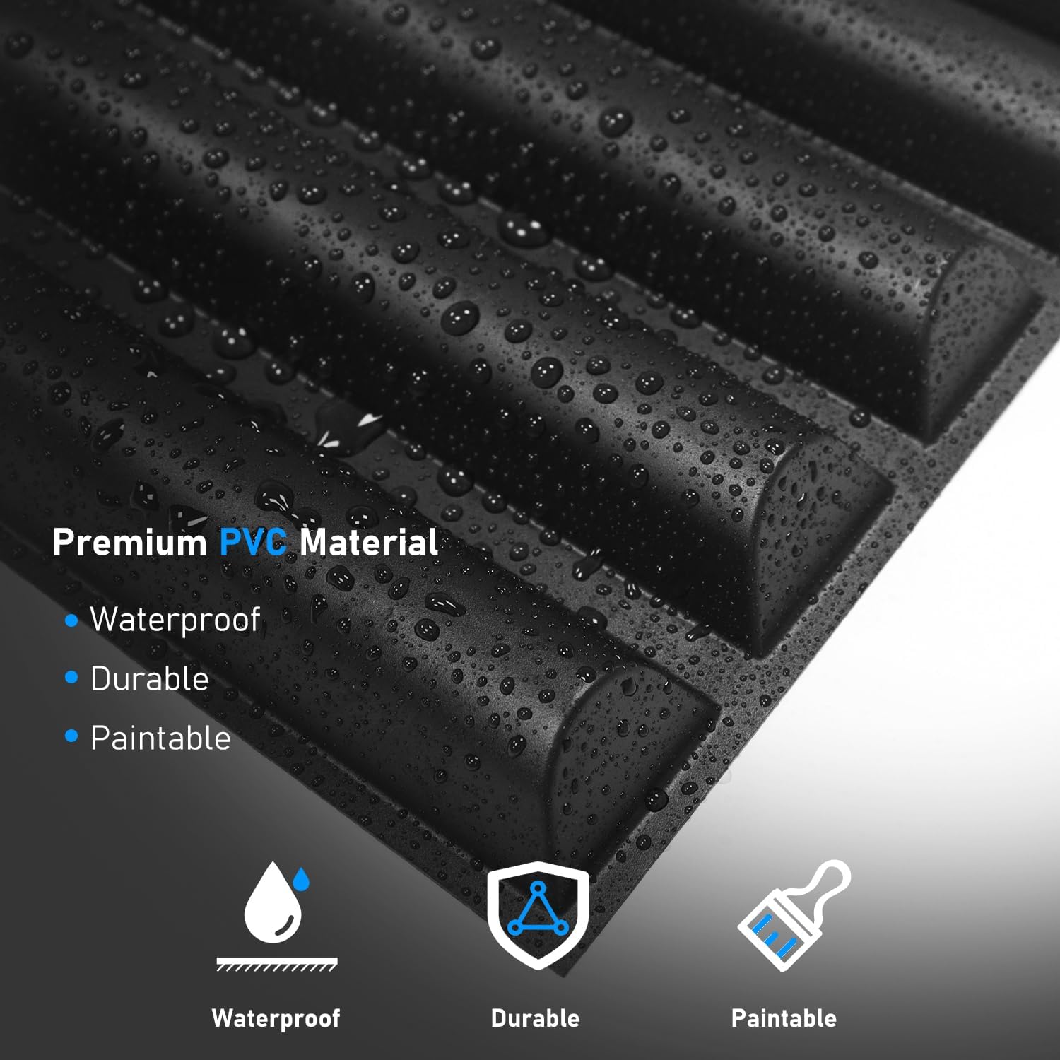 STICKGOO 12 paneles de pared 3D para despegar y pegar, 19.7 x 19.7 pulgadas, paneles de pared decorativos de PVC con una cinta de doble cara,