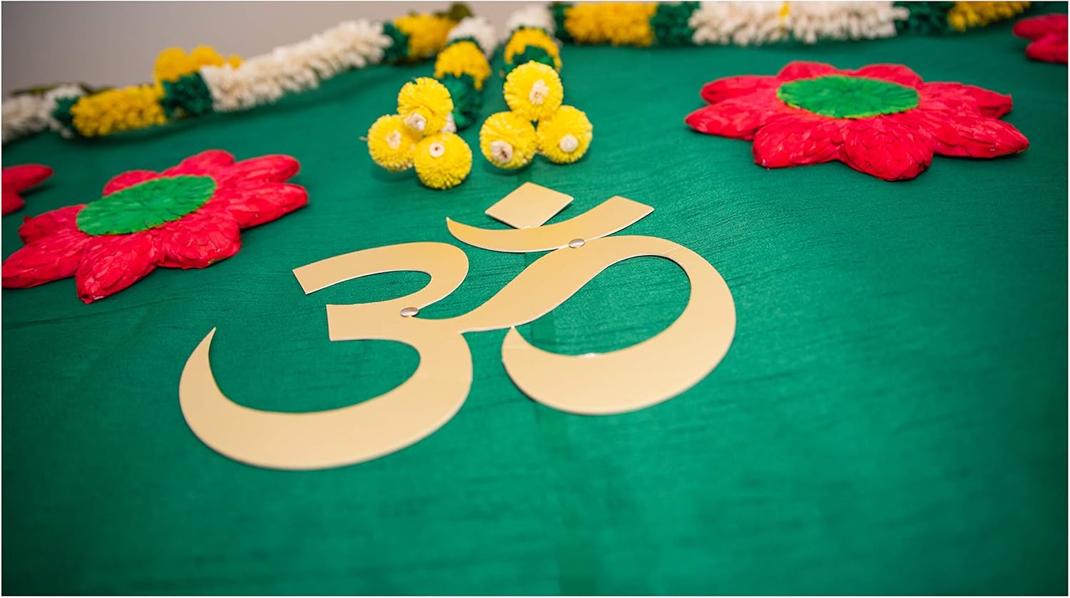 (Hinduismo) Recortes religiosos  Símbolos Om, Ganesha, Esvástica y Lotus  Decoración tradicional para el hogar espiritual  Decoraciones de boda