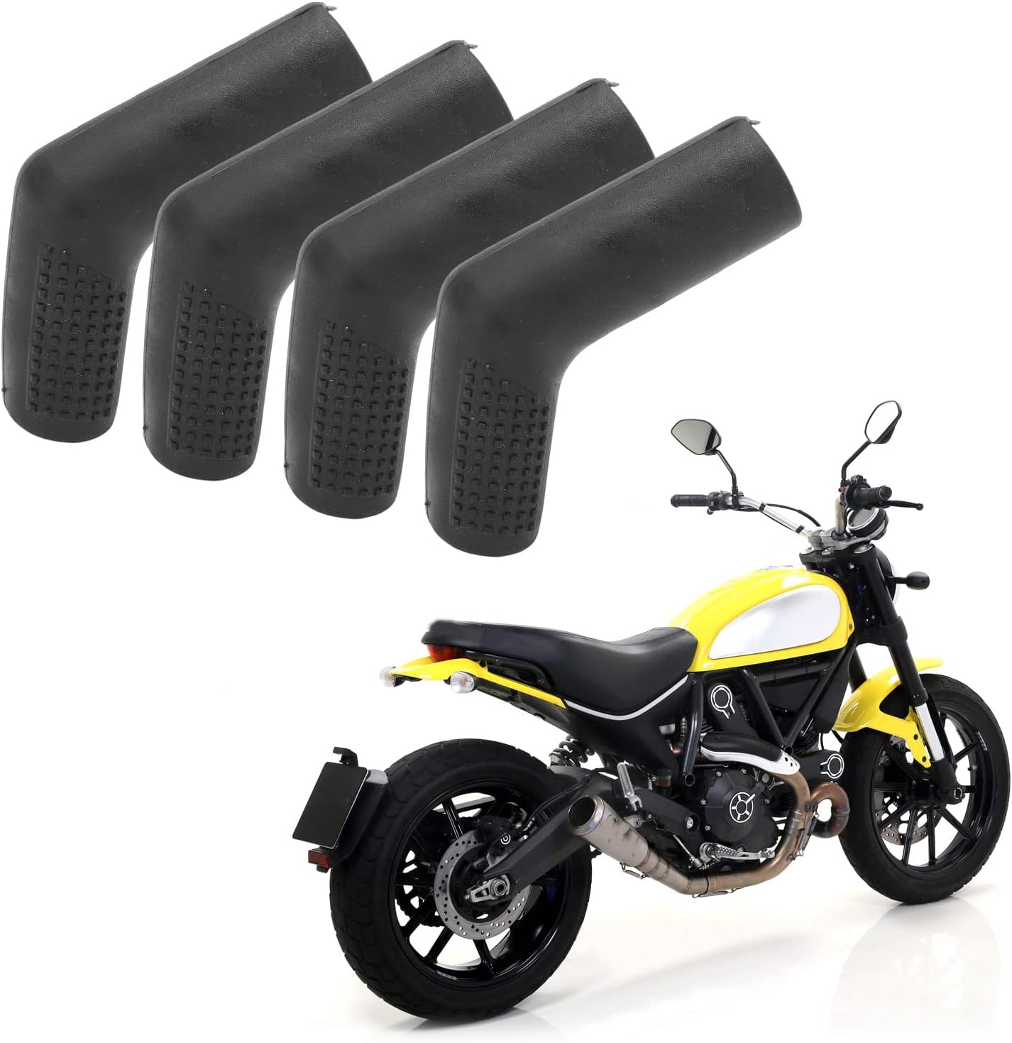 KIMISS Protector de zapatos de palanca de cambios de motocicleta, 4 unidades, protector de zapatos de goma antideslizante universal para