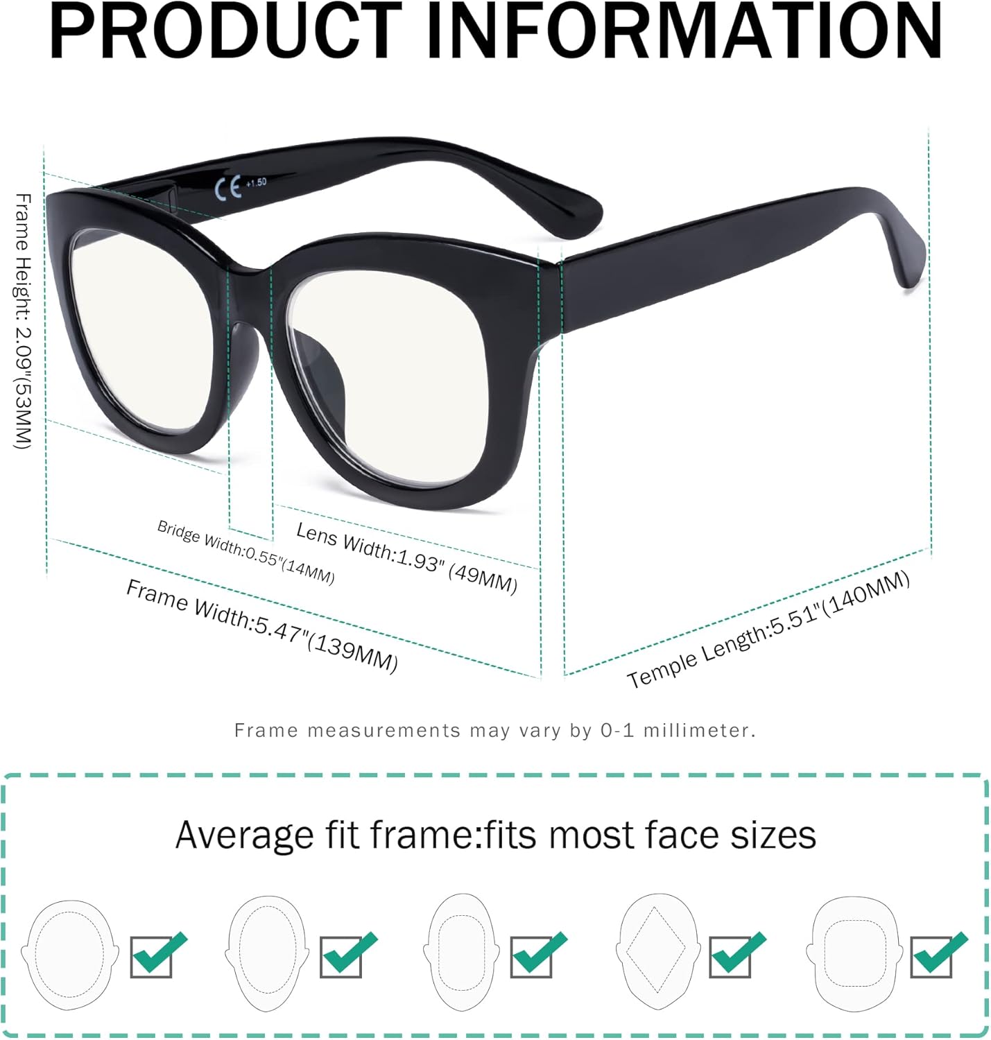 Eyekepper Paquete de 4 lentes de lectura multienfoque progresivo de gran tamaño para mujer, bloqueo de luz azul, lectura de computadora, sin línea,