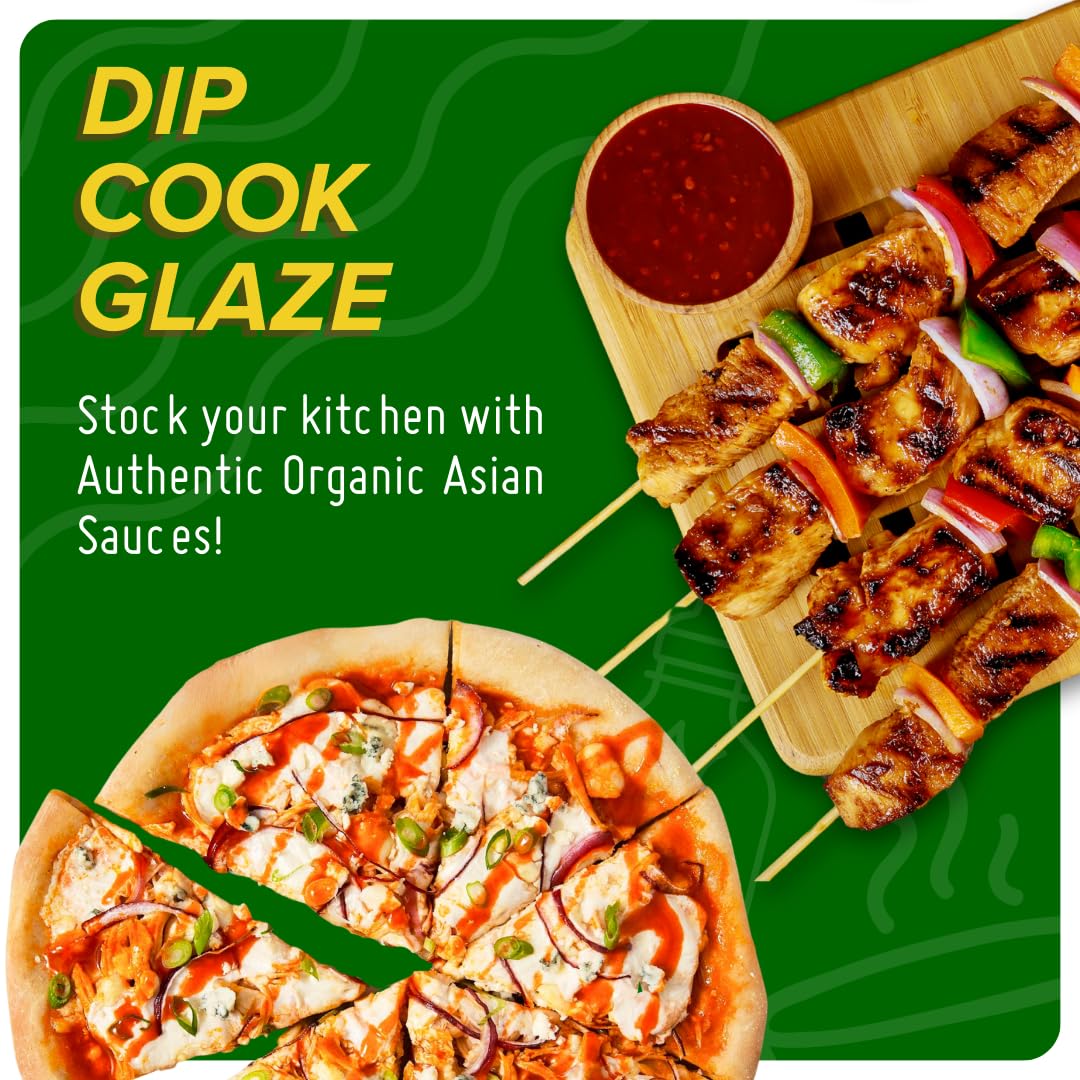 Asian Organics – Salsa de chile picante sriracha orgánica – Salsa picante asiática 100% certificada por USDA, sin MSG, sin OMG, salsa picante