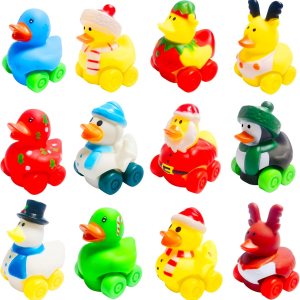 Cherislpy 12 piezas de autos de goma de Navidad de juguete de baño suaves para bebés, niños, niñas, niños, regalos de cumpleaños, recuerdos de Cherislpy 12 piezas de autos de goma de Navidad de juguete de baño suaves para bebés, niños, niñas, niños, regalos de cumpleaños, recuerdos de