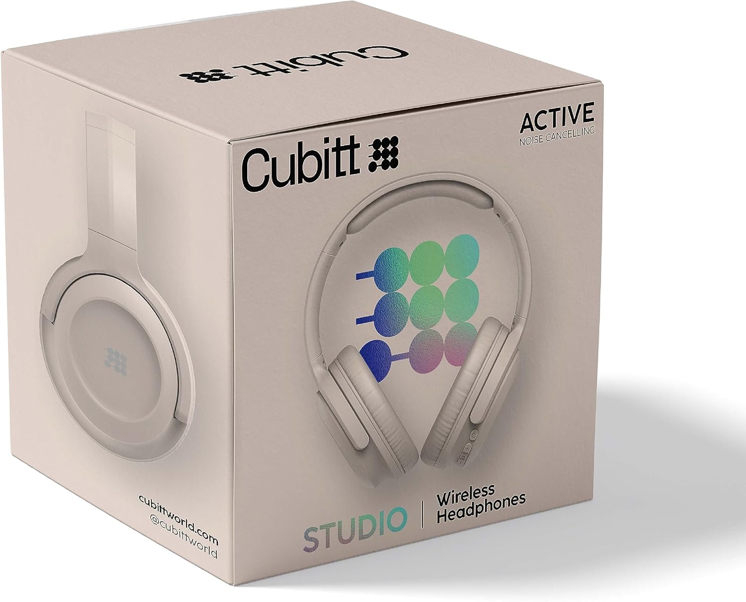 Cubitt – Auriculares de estudio con cancelación activa de ruido sobre la oreja con micrófono, sonido premium, extensión y flexión, carga rápida,