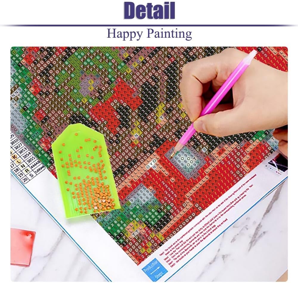 LWZAYS Kits de pintura de diamantes de Navidad 5D, kits de arte de diamantes para adultos, pintura de Navidad con gemas de diamantes, pinturas de