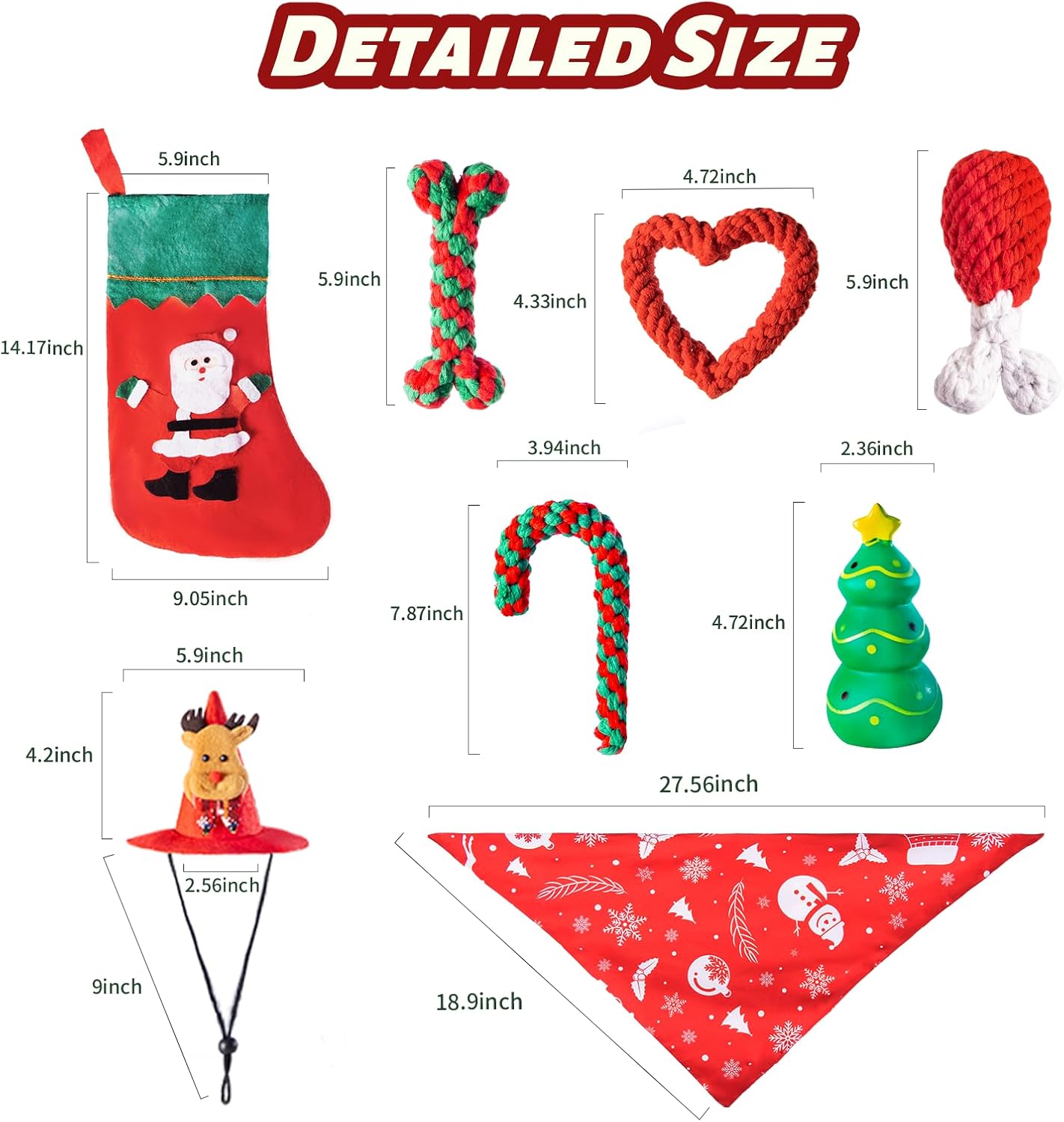 8 piezas de juguetes de Navidad para perros, regalos para perros pequeños y medianos con sombrero y pañuelo, calcetines de Navidad para perros con