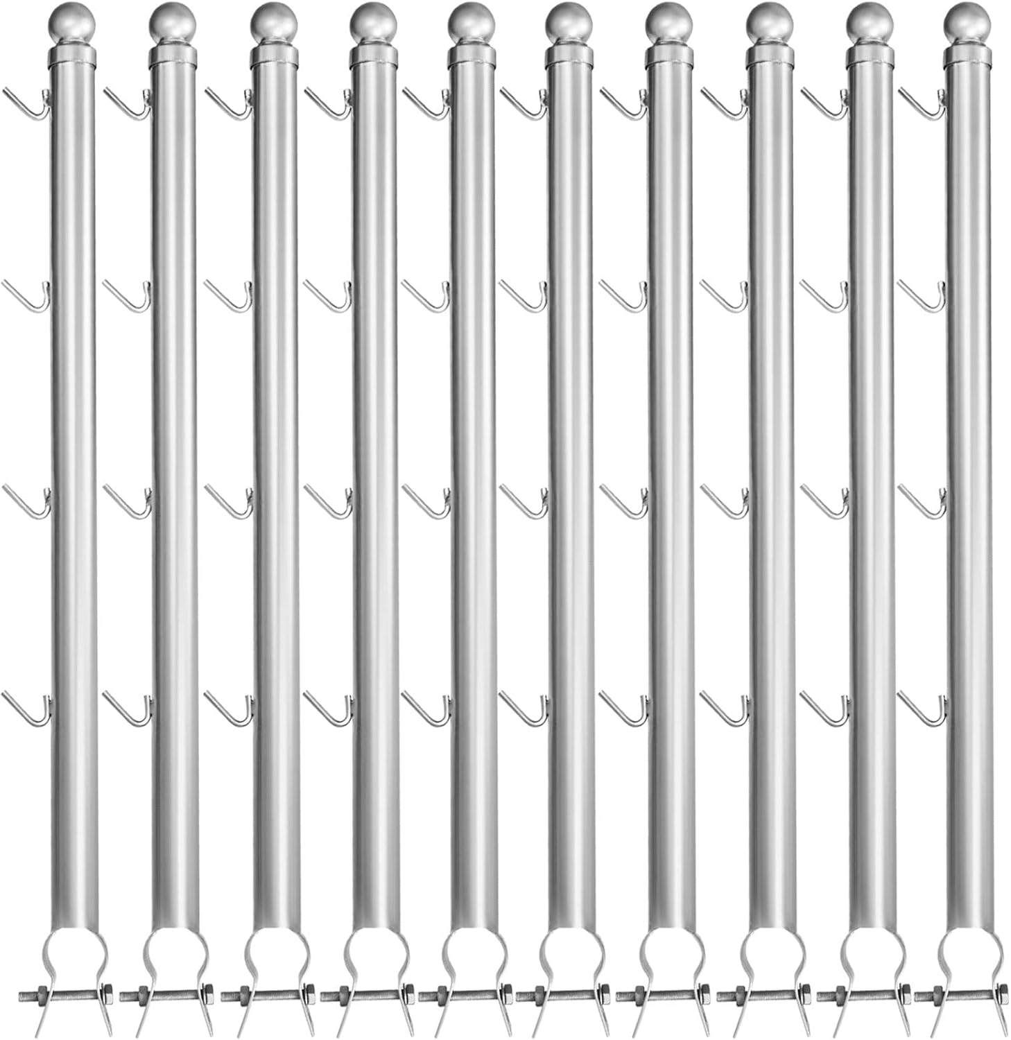 YXJSTO Paquete de 10 extensiones de brazo de alambre de púas para valla de eslabones de cadena, brazo extendido de alambre de púas de 25 pulgadas