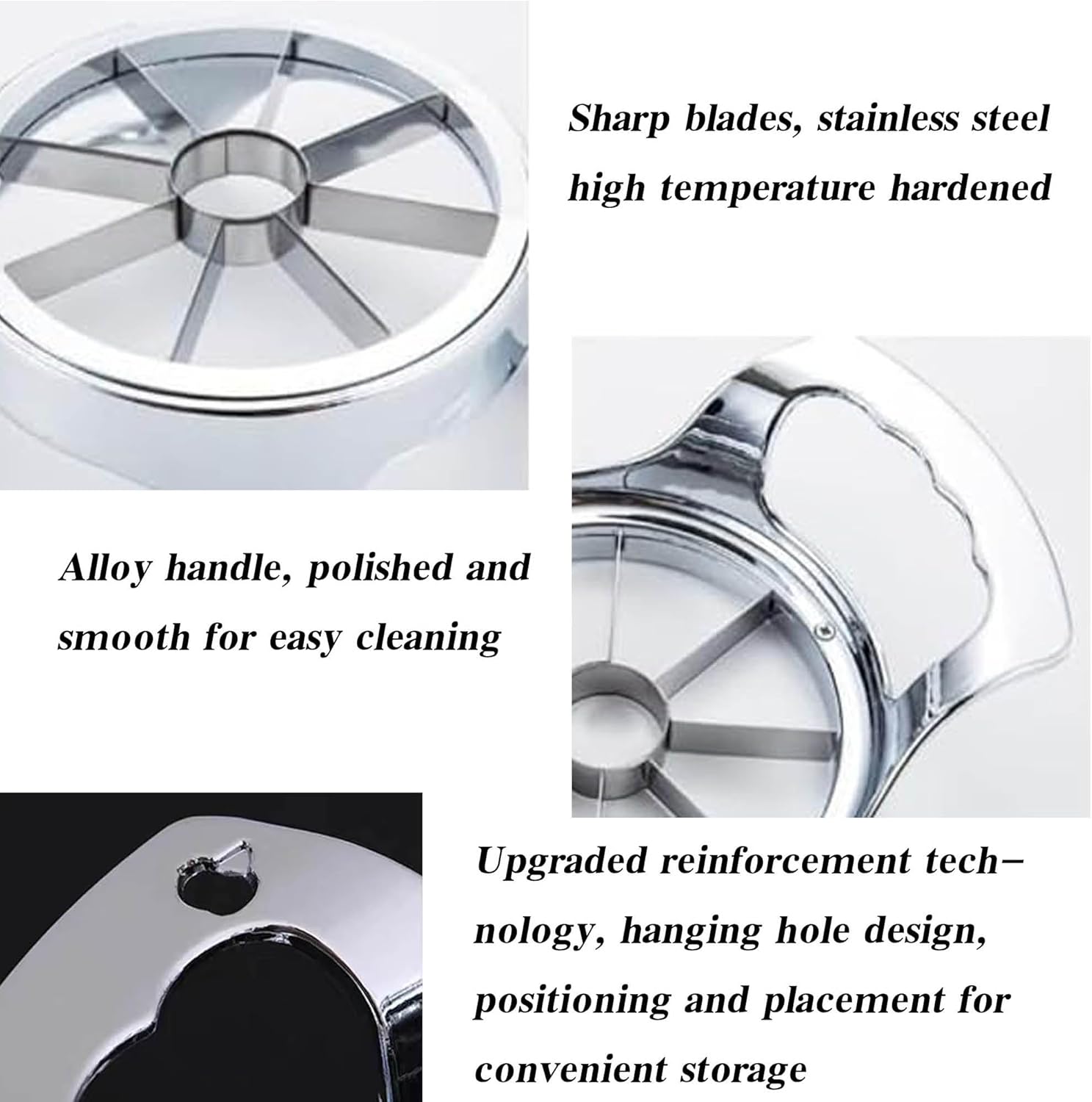 UnisonPet 8blades creativo cortador de manzana grande de acero inoxidable, cortador de frutas para el hogar, cortador manual de manzana, cortador de