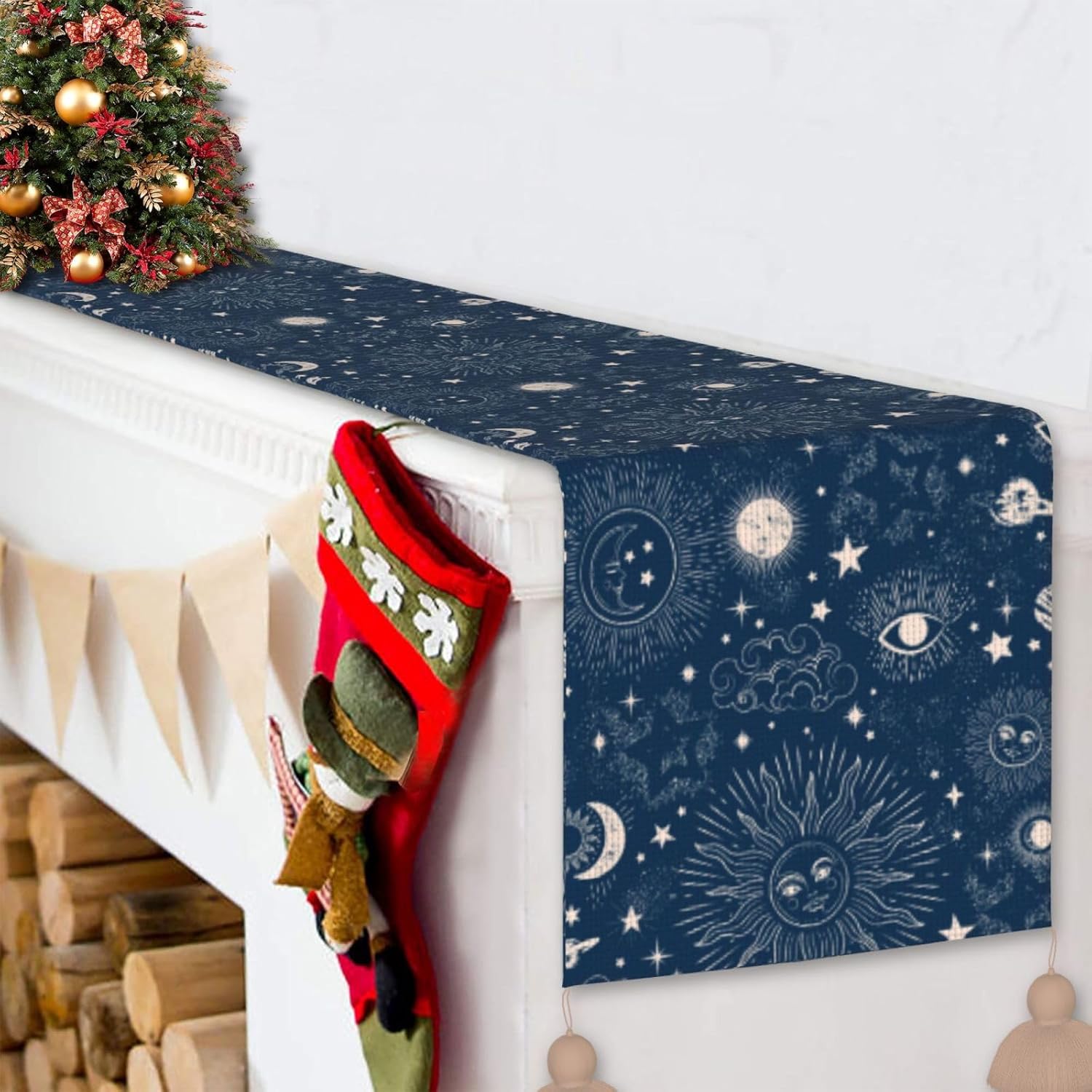 Space Galaxy Constellation Christmas Table Runner Dining Table Decor Christmas Decorations Indoor Home Decor Christmas Table Runners Xmas Navidad