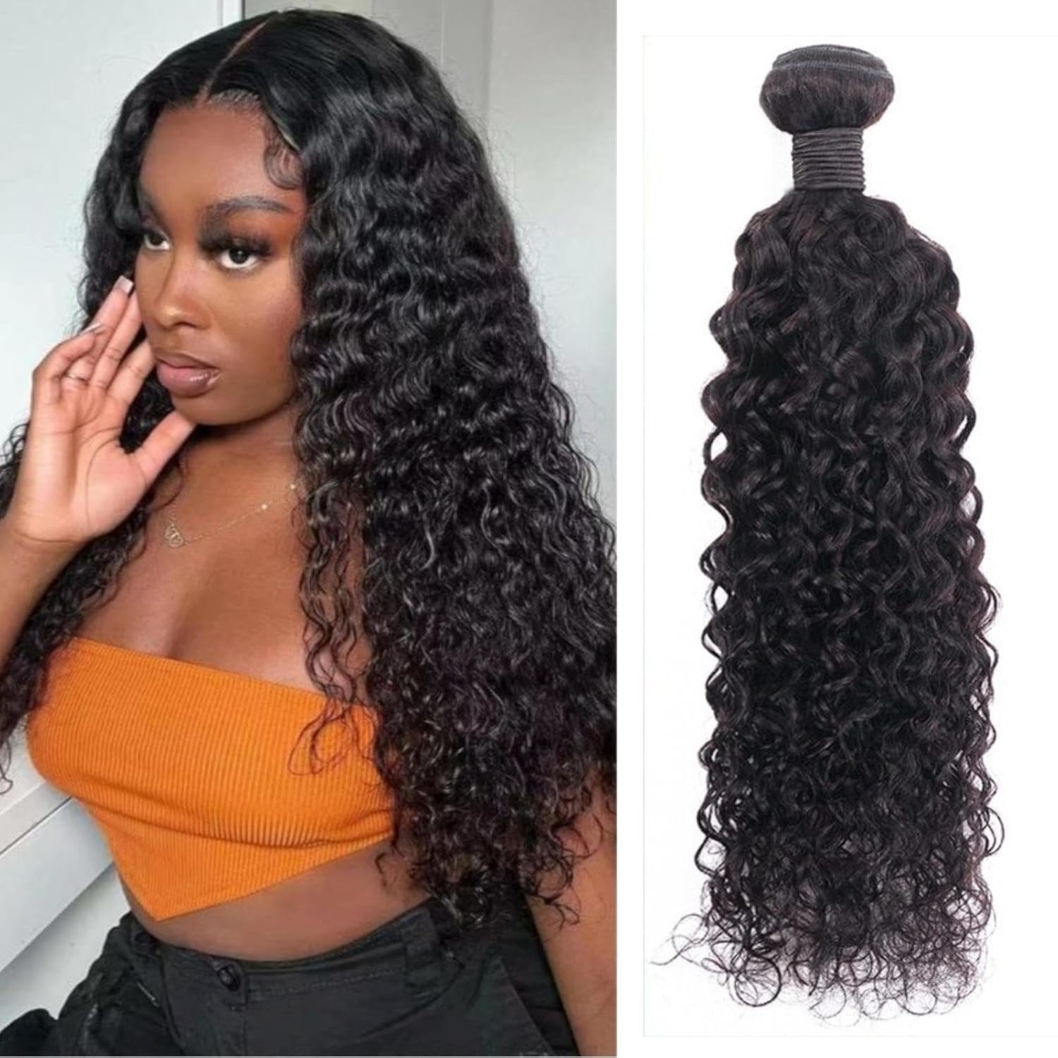 Manojos de cabello humano ondulado de 20 pulgadas, paquetes de ondas profundas 10A, cabello humano virgen brasileño 100% sin procesar, paquetes