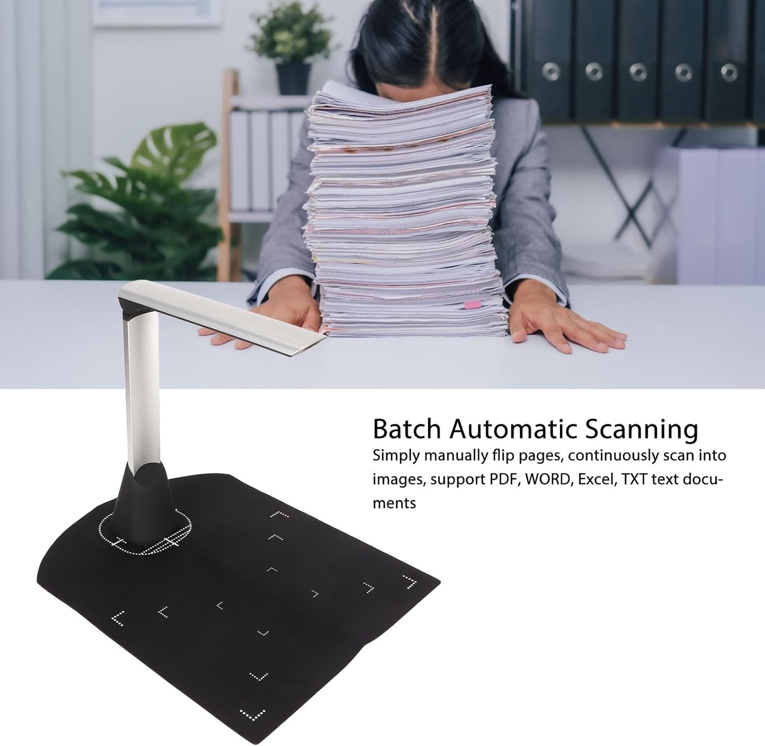 Cámara de documentos USB Y2, escáner de documentos plegable A4 de 8 MP, compatible con Windows, adecuada para familias, profesores, finanzas y