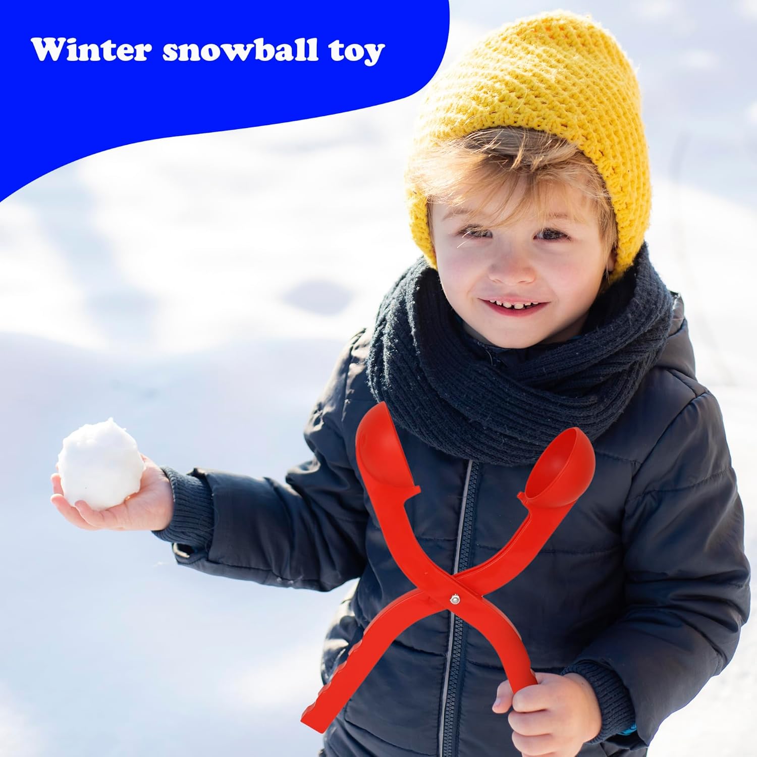 Feliz fabricante de bolas de nieve