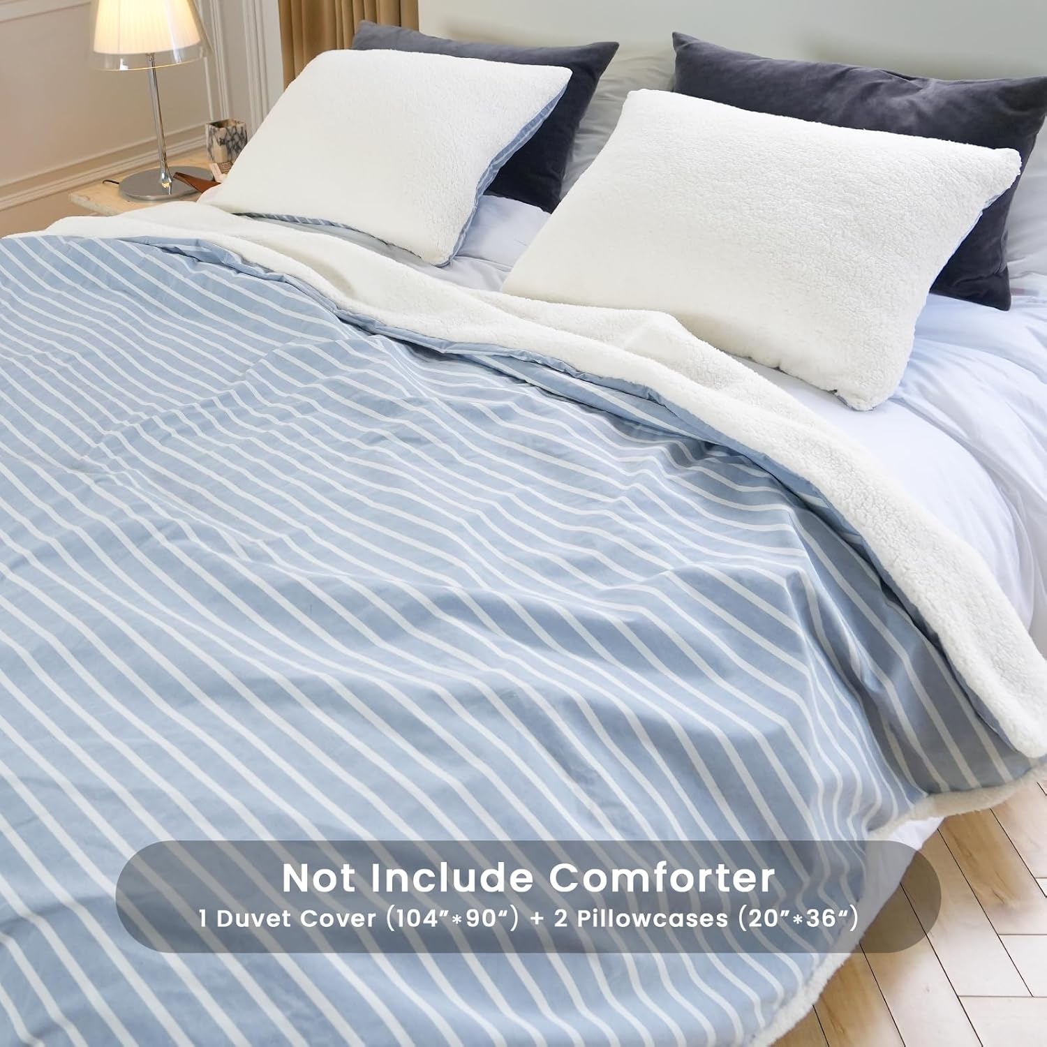 Juego de funda de edredón de mezcla de algodón, tamaño King, juego de ropa de cama de 3 piezas con 2 fundas de almohada, diseño reversible, cierre