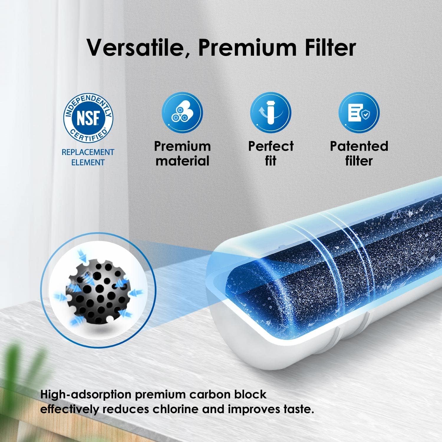 Waterdrop Plus 640565 – Filtro de agua para refrigerador Bosch 640565, certificado NSF 401, 53 y 42, 3 filtros