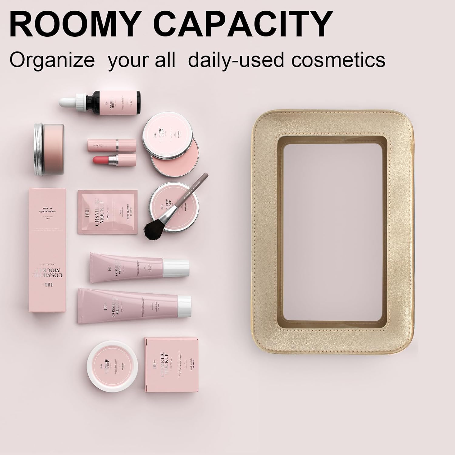 Bolsas de maquillaje transparentes, bolsa de aseo aprobada por la TSA con cremallera, organizador de maquillaje transparente para artículos