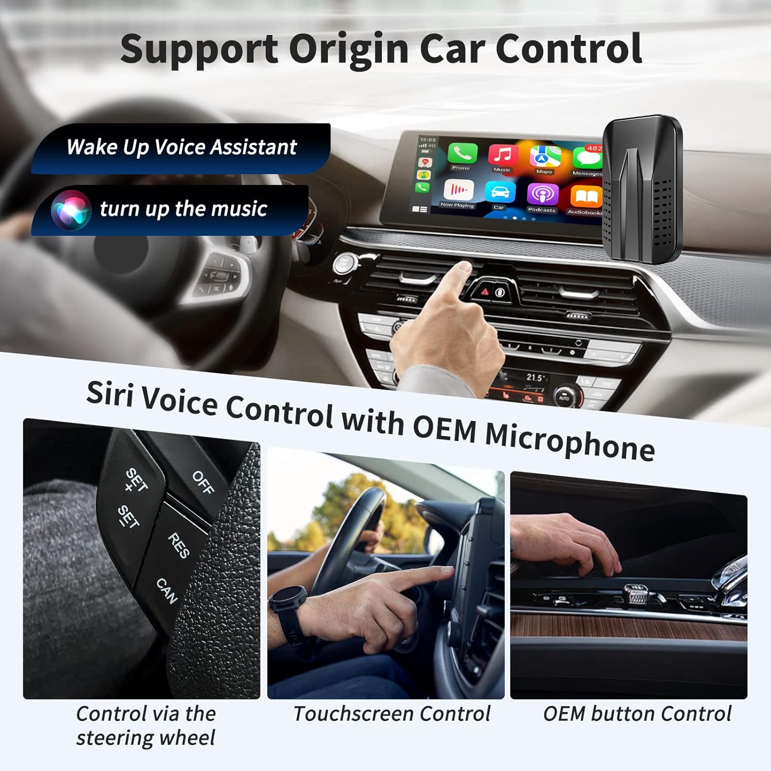 Adaptador inalámbrico Carplay con Netflix YouTube TikTok Google Play, Carplay inalámbrico y adaptador automático Android para automóviles CarPlay