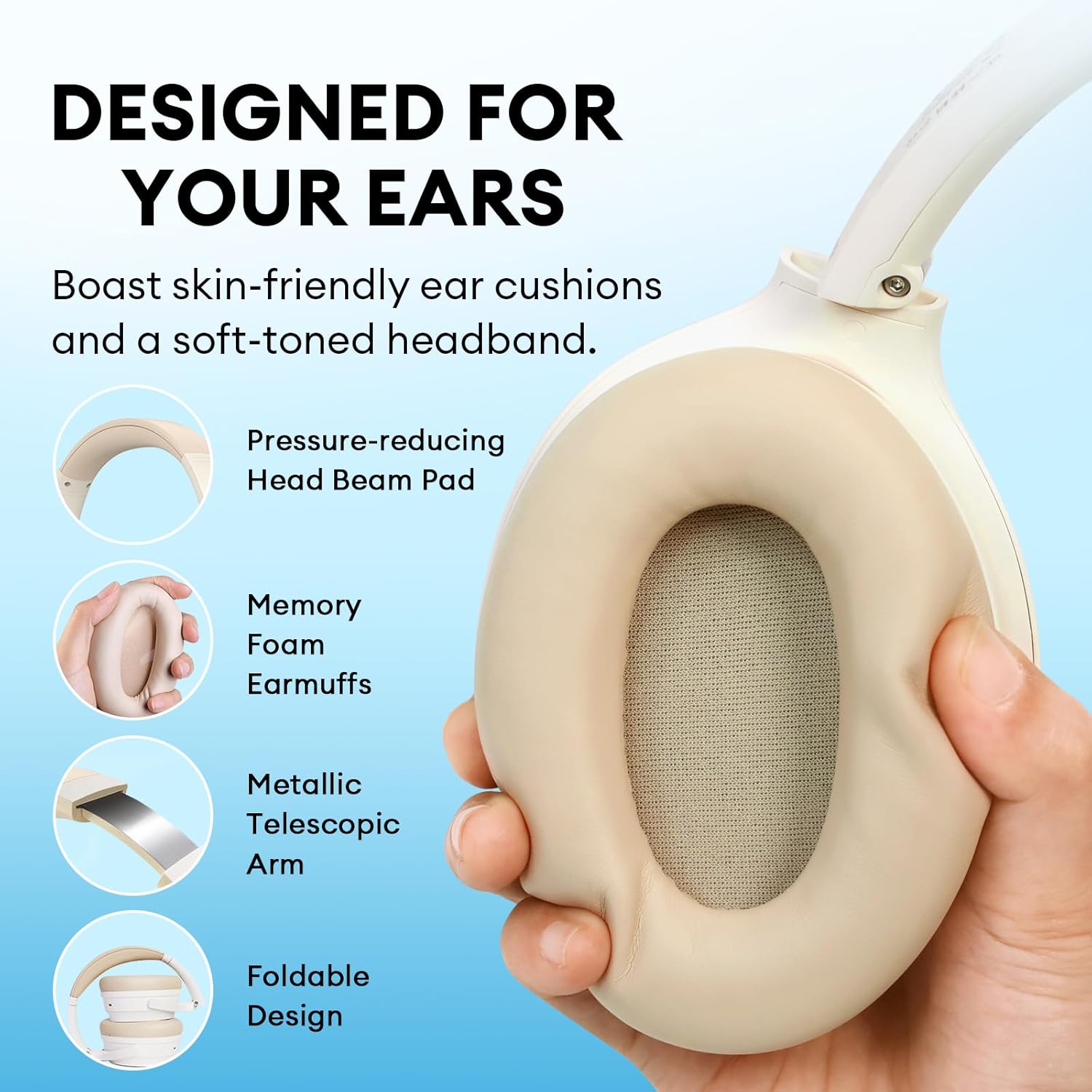 Edifier WH700NB Auriculares con cancelación activa de ruido, tiempo de reproducción de 68 horas, cancelación de ruido de llamada AI, conexión de