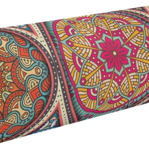 Kigai Almohada cervical para aliviar el dolor de cuello, mandala bohemio, rollo de espuma viscoelástica, almohada cervical redonda para piernas, Kigai Almohada cervical para aliviar el dolor de cuello, mandala bohemio, rollo de espuma viscoelástica, almohada cervical redonda para piernas,