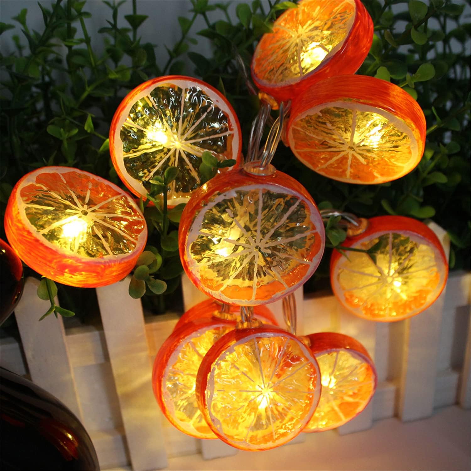Guirnalda de luces de frutas alimentadas por pilas, lámpara de iluminación para interiores y exteriores, fresa, uva, sandía, limónplátano, para