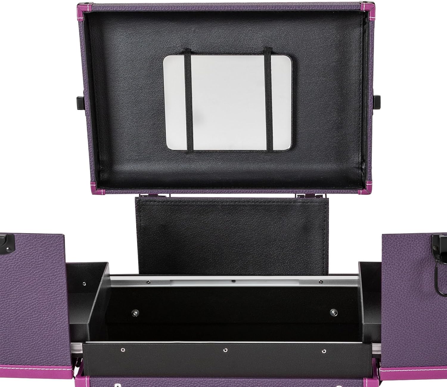 Estuche de maquillaje profesional con ruedas, estuche de tren de maquillaje rodante con cajones y espejo, estuche de viaje para artista de