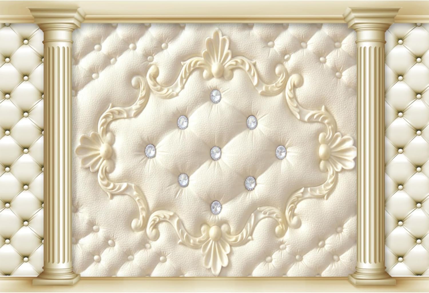 Baocicco Fondo de fotografía de pared de lujo de 8 x 6 pies, textura de pilares dorados, textura clásica europea, pared interior, habitación, sala