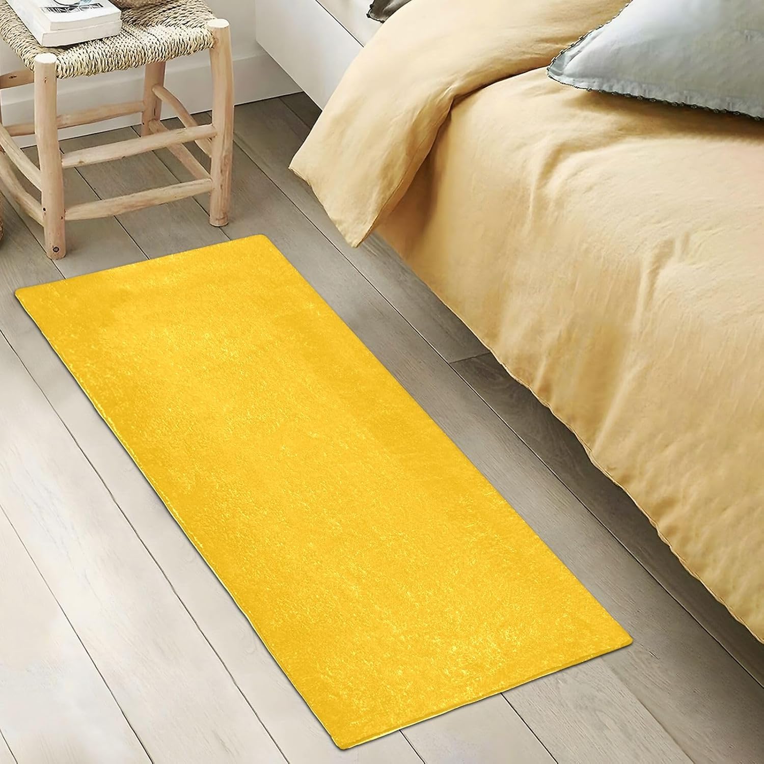Tapete de baño de felpa ámbar, tapete de baño absorbente antideslizante, con parte trasera de goma, lavable, 39 x 20 pulgadas