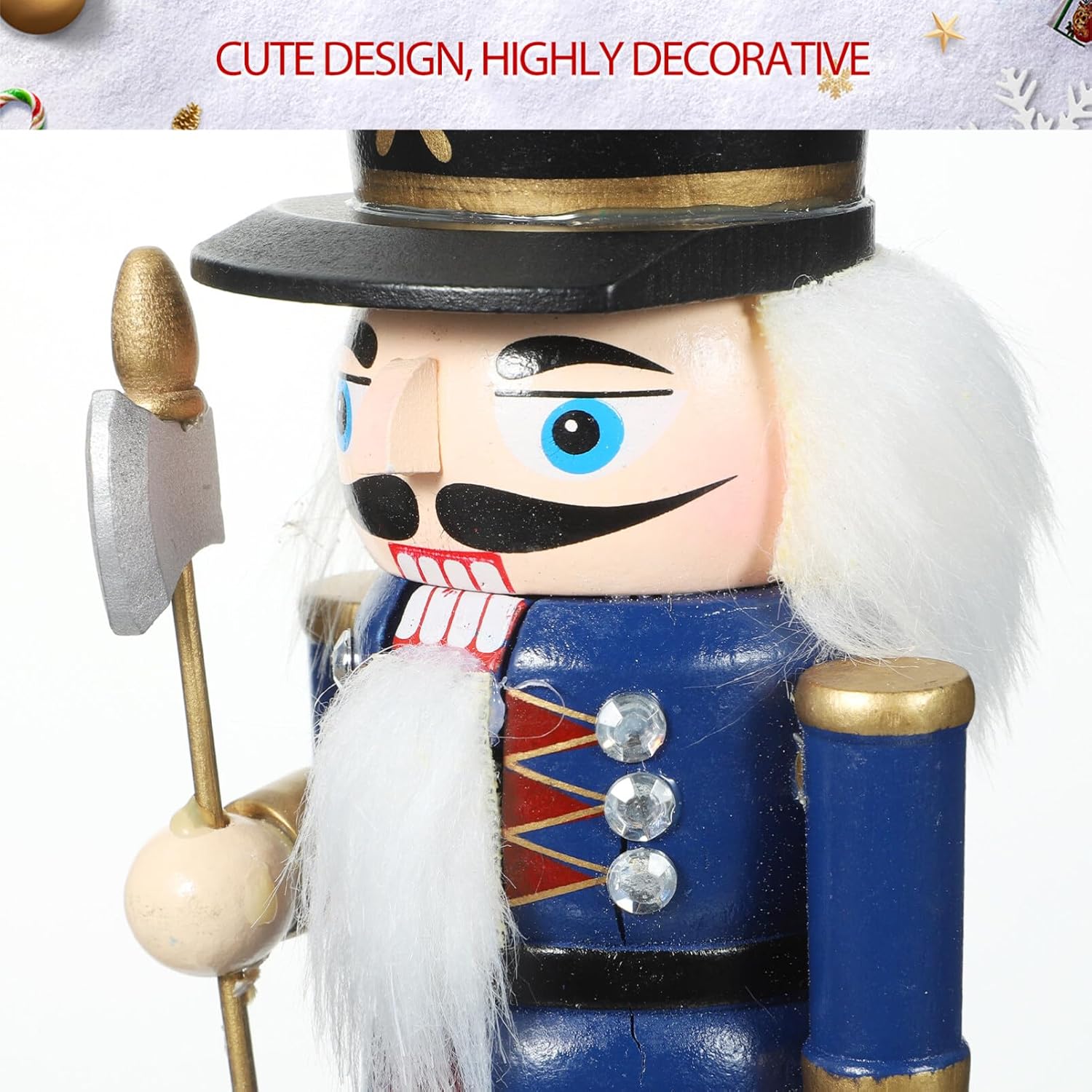 NOLITOY 2 soportes para calcetines de cascanueces de Navidad para chimenea, mantel de pared, ganchos colgantes de Navidad para calcetines,