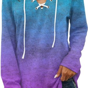 GOFULY Blusas de manga larga para mujer, color sólido, con tirantes, ajuste holgado, cuello en V, manga larga, sudadera de invierno GOFULY Blusas de manga larga para mujer, color sólido, con tirantes, ajuste holgado, cuello en V, manga larga, sudadera de invierno