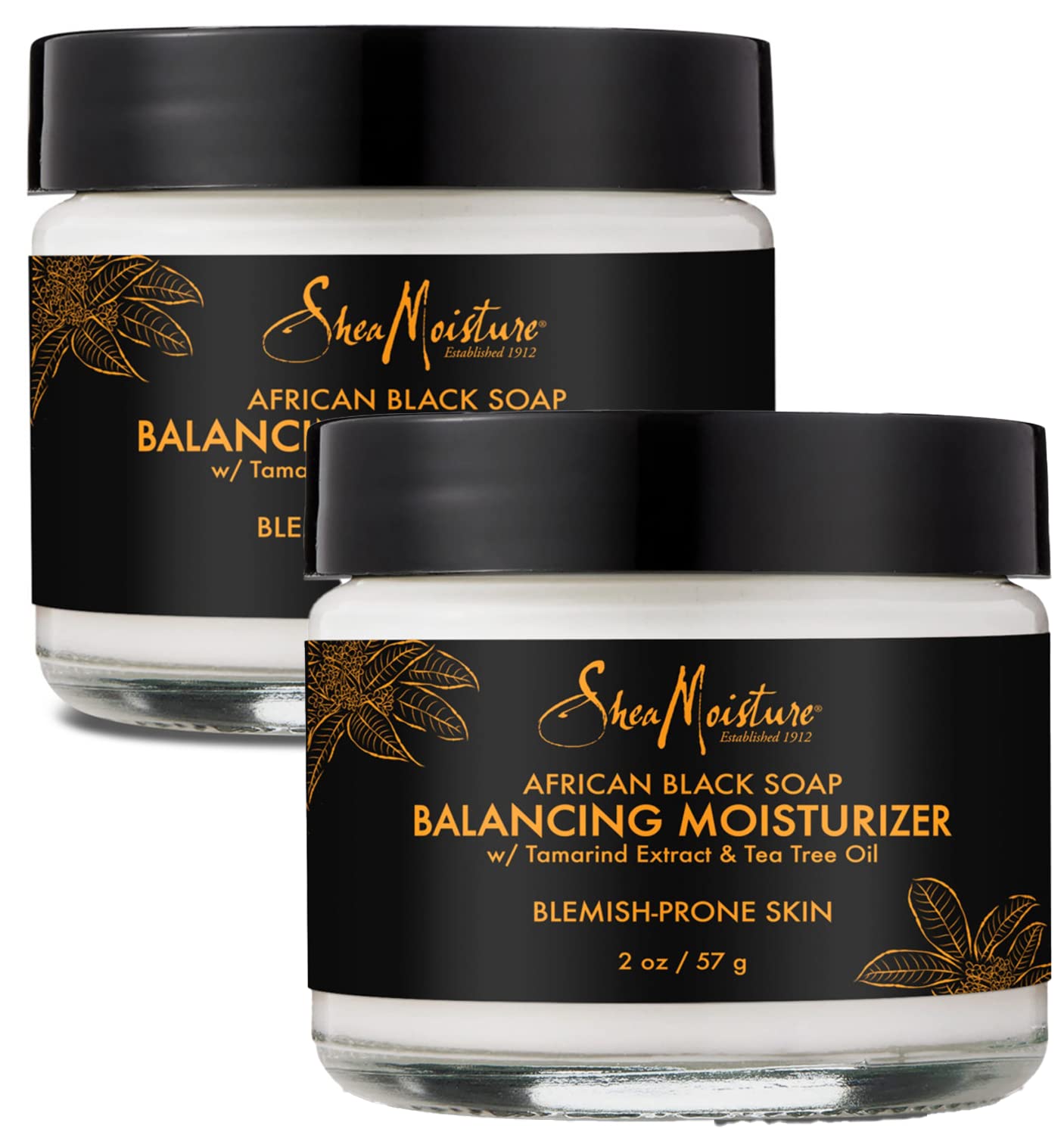 SheaMoisture Cuidado de la piel, hidratante facial, auténtico jabón negro africano hidratante equilibrante para piel propensa al acné y a las