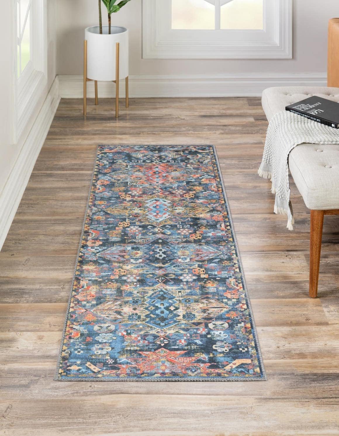 Unique Loom Timeless Collection – Alfombra de área – Roma (2 pies x 6 pies 1 pulgada, color negro)