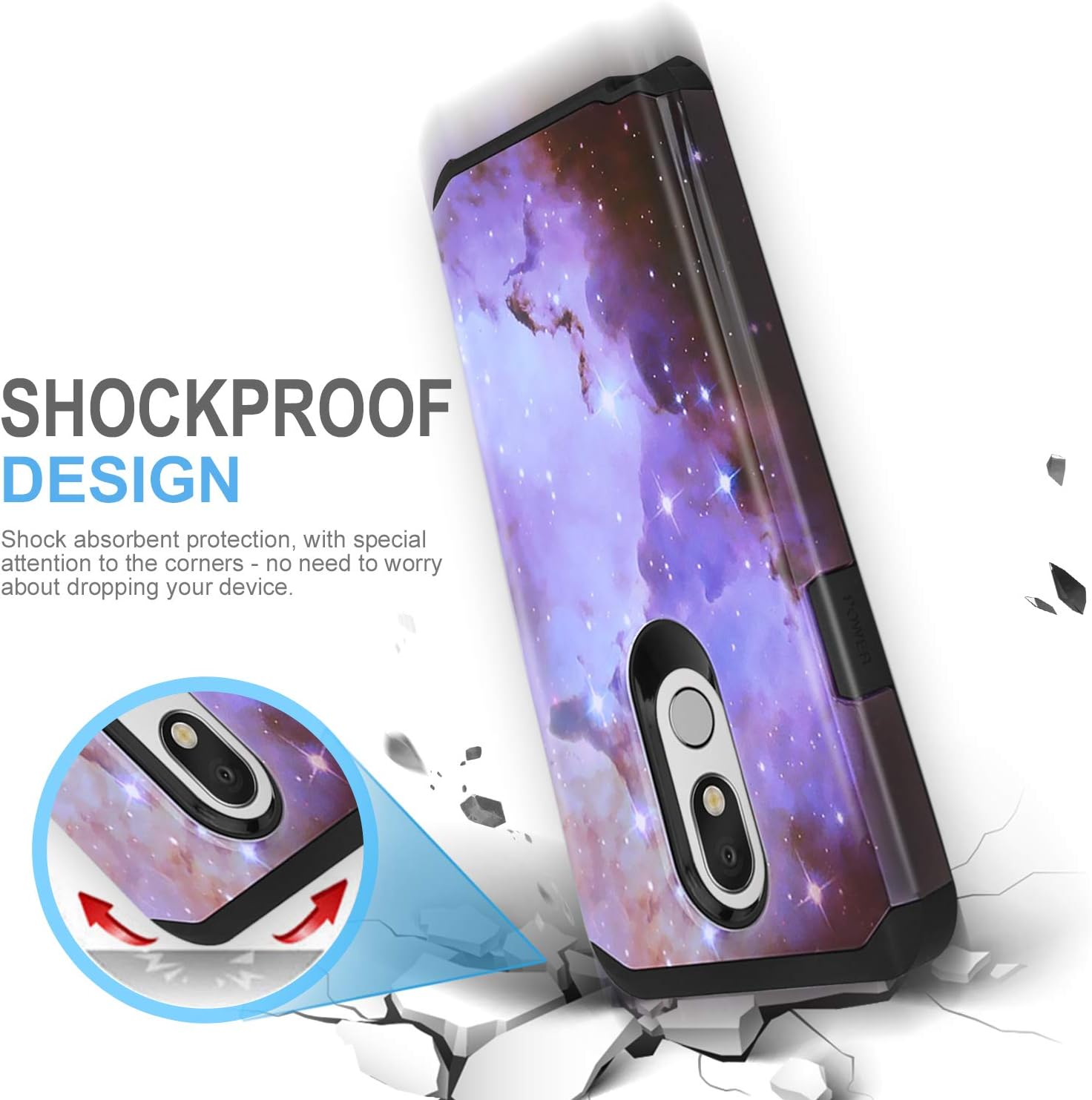 TJS Funda para teléfono compatible con LG Stylo 5LG Stylo 5 PlusLG Stylo 5VLG Stylo 5X de doble capa híbrida a prueba de golpes, protección contra