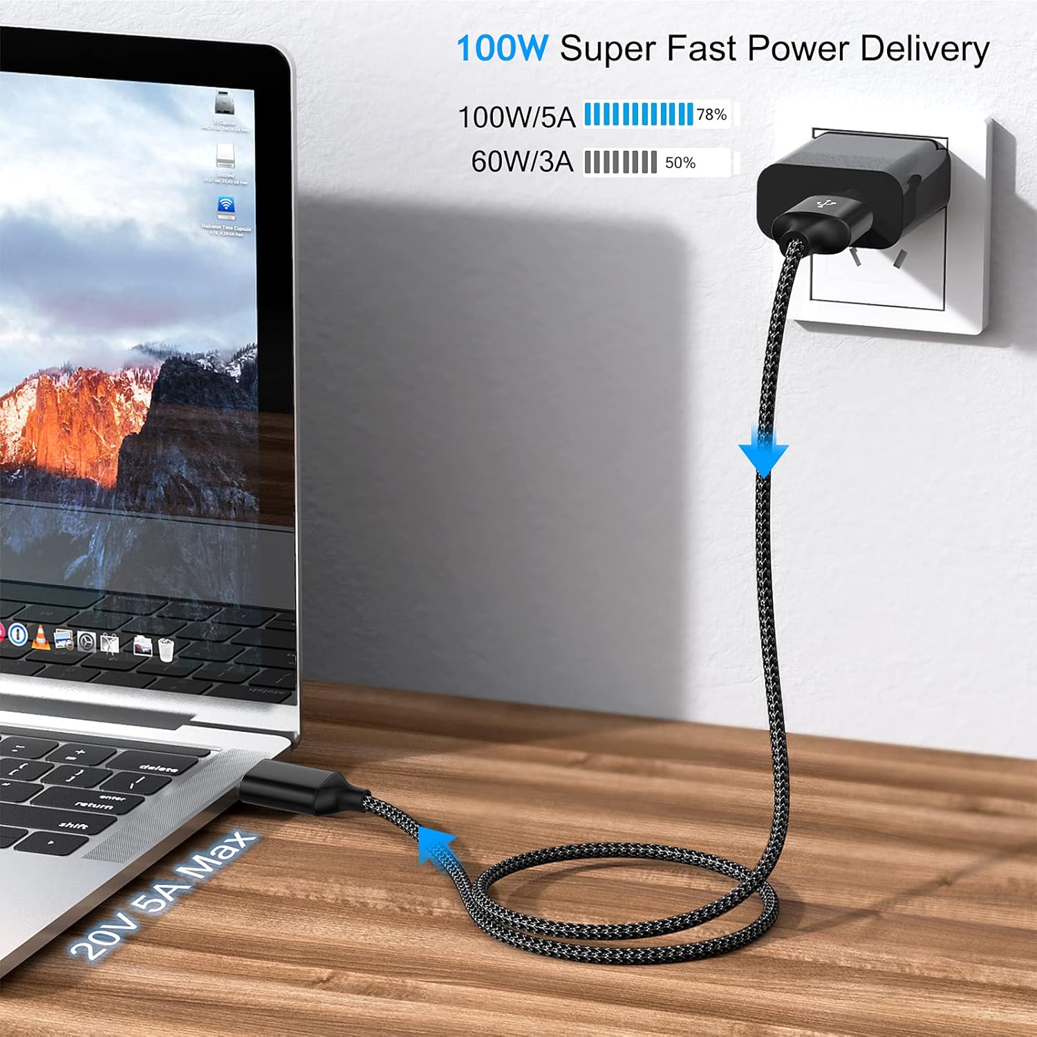 Cable USB tipo C, paquete de 5 (336610 pies), cable USB C trenzado de nailon de carga rápida, compatible con Samsung Galaxy S9 S8 Note 9 Note 8