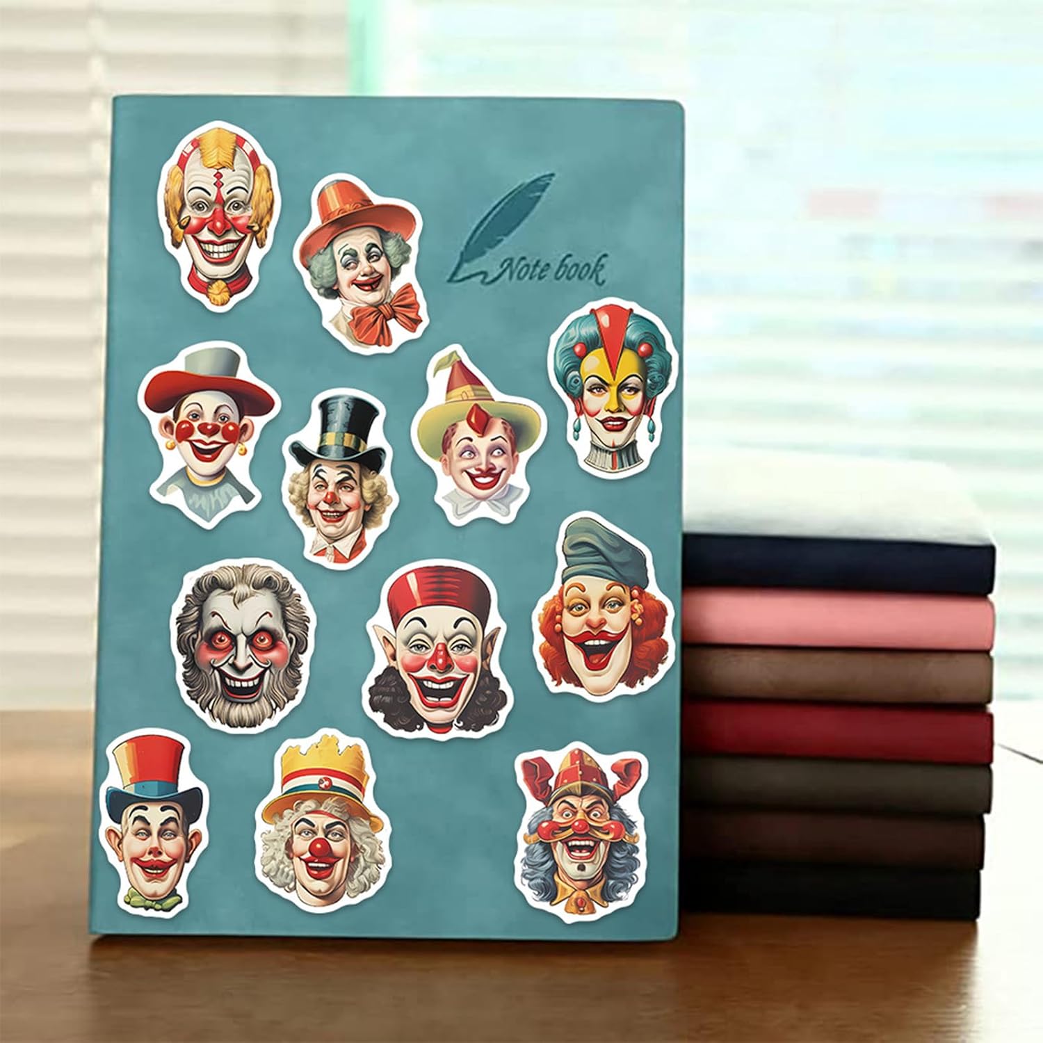 50 calcomanías divertidas de payaso de Joker de dibujos animados, calcomanías impermeables de vinilo para niños, adultos, adolescentes, para fiestas