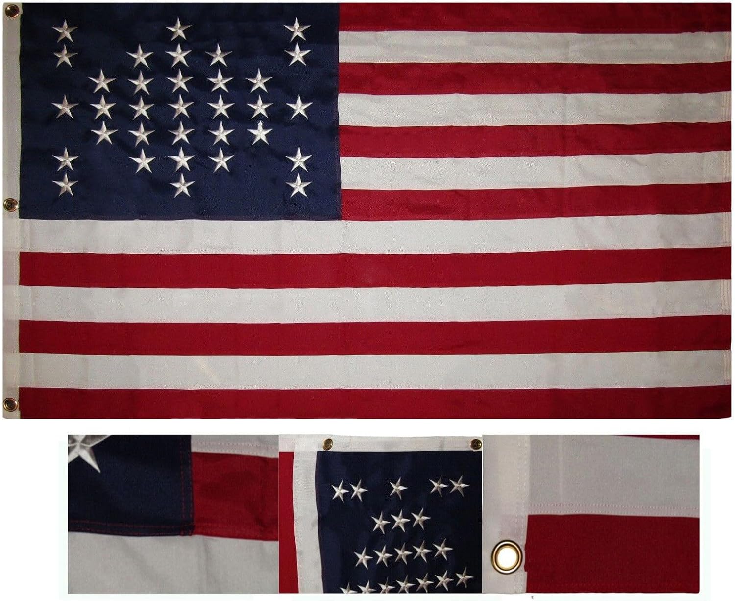 Premium 3×5 Embroidered Civil Ft Sumter 600D 2ply Nylon Flag 3’x5′
