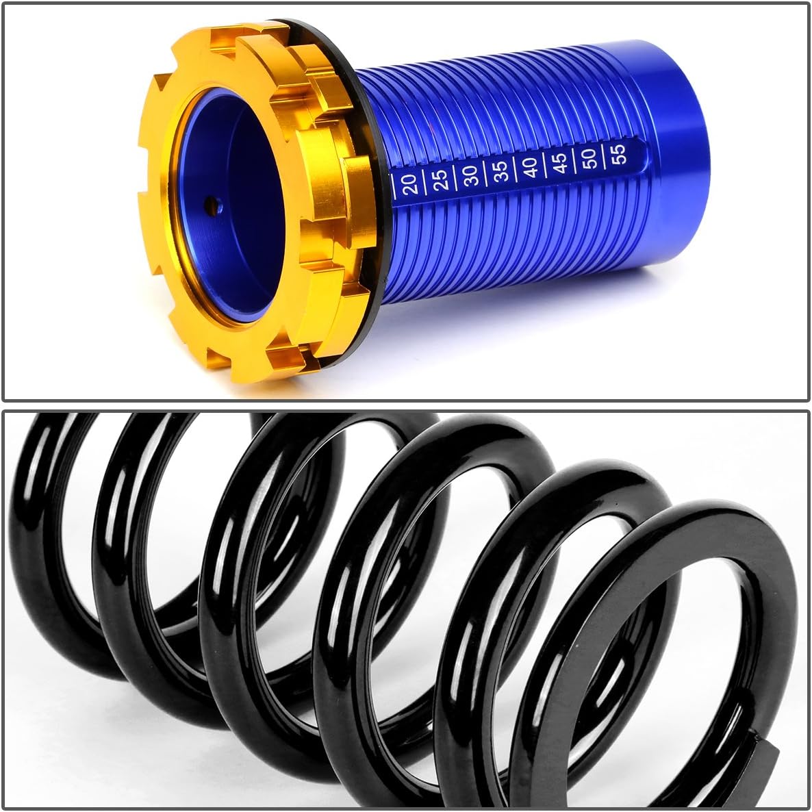 DNA Motoring COIL-HC88-T22-BK – Kit de manguito de suspensión coilover para Honda Civic Del Sol CRX Acura Integra 88-01, color negro