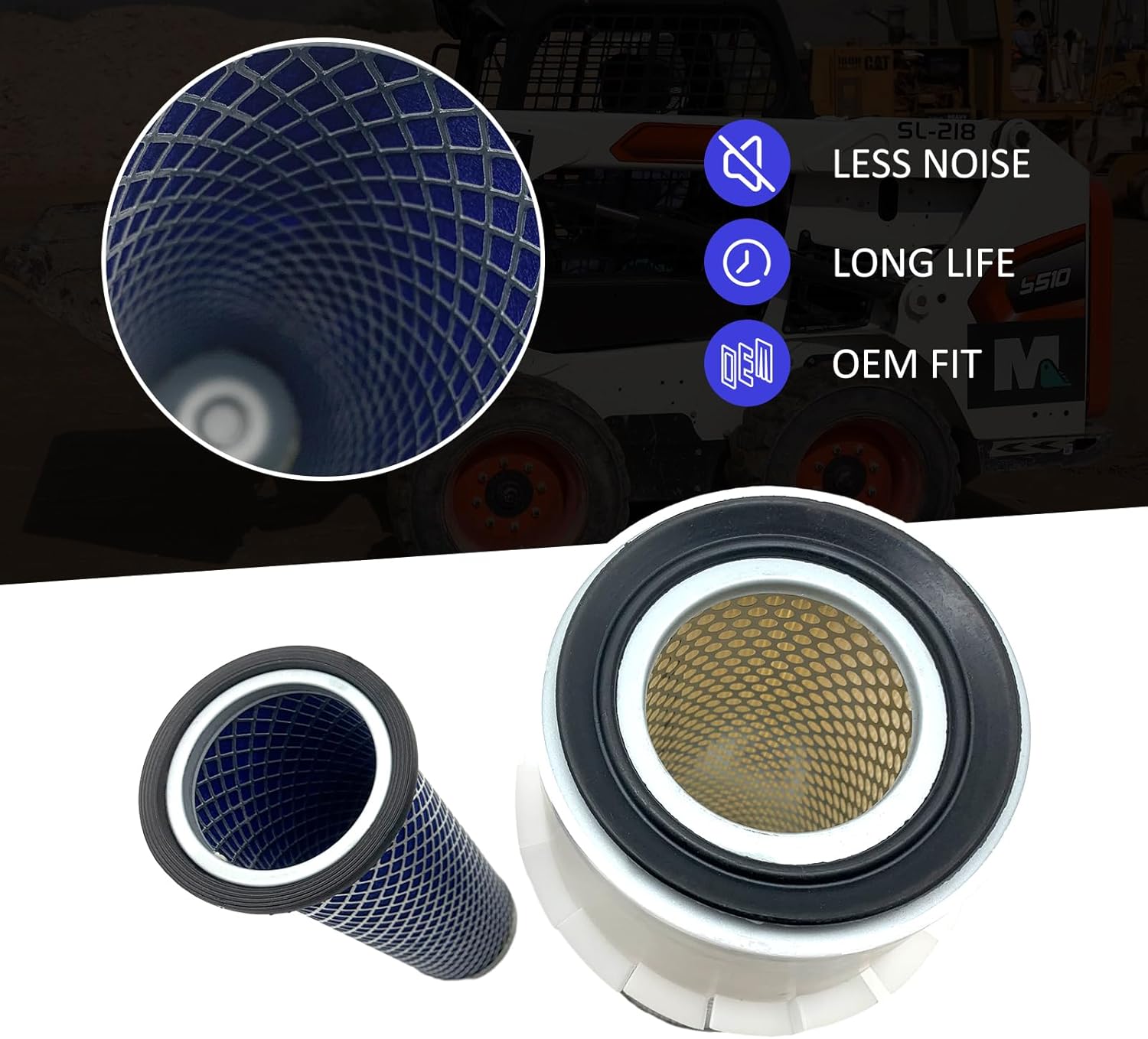 6598492 y 6598362 Kit de filtro de aire exterior y filtro interior para cargadores y excavadoras Bobcat 641 741 7753 843 1213 S130 T140 1600 325