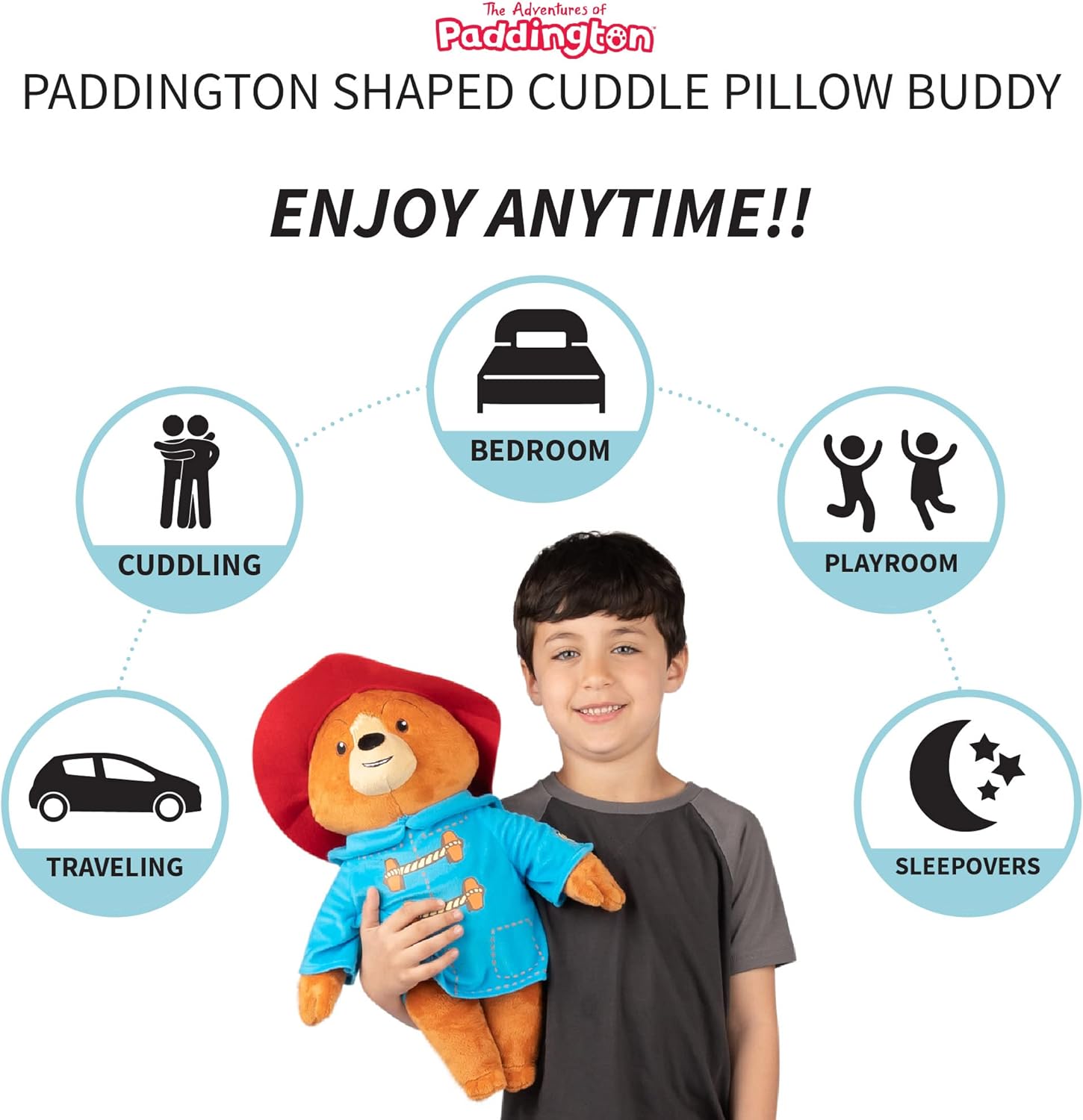 Franco Kids Bedding – Almohada de peluche súper suave, 1 unidad (paquete de 1), oso Paddington