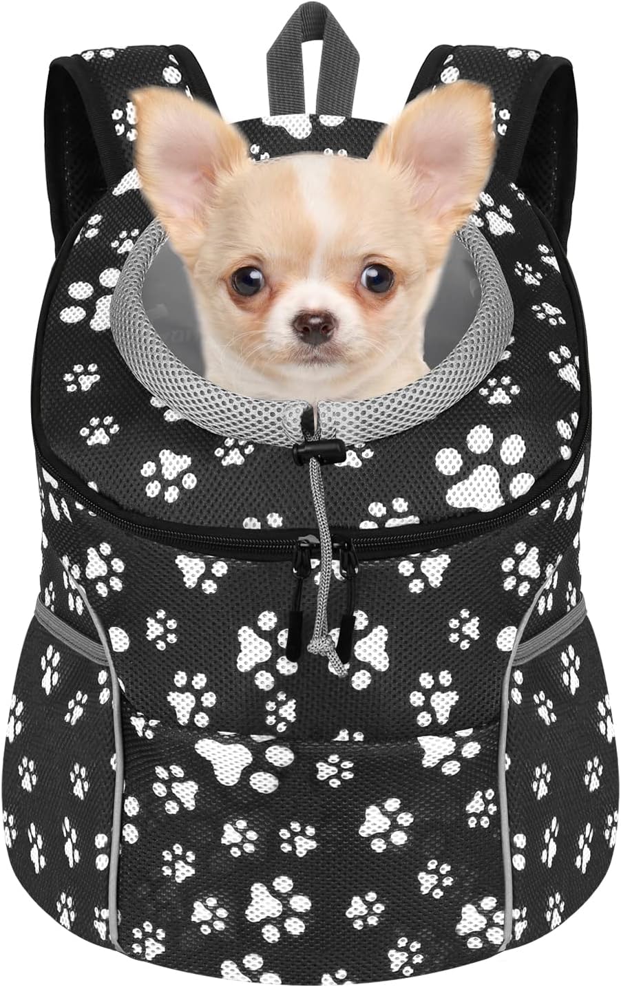 YESLAU Mochila transportadora para perros pequeños y medianos, bolsa de viaje, paquete frontal, transpirable, ajustable, con tiras reflectantes de