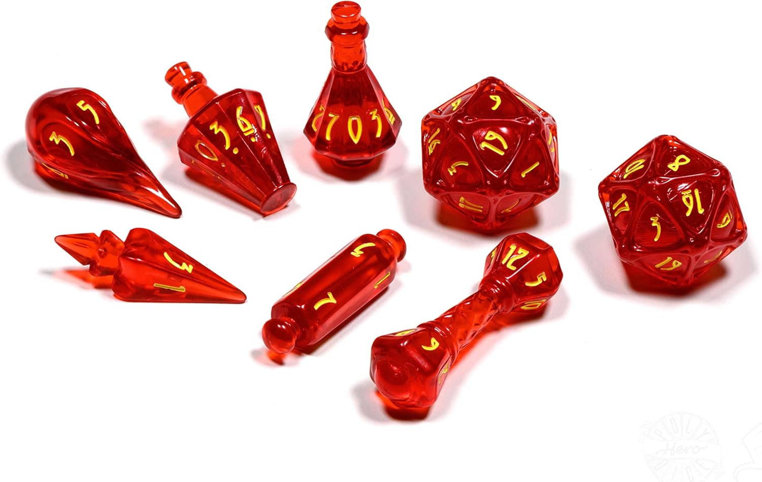 PolyHero Juego de 8 dados Wizard (Dragonfire)
