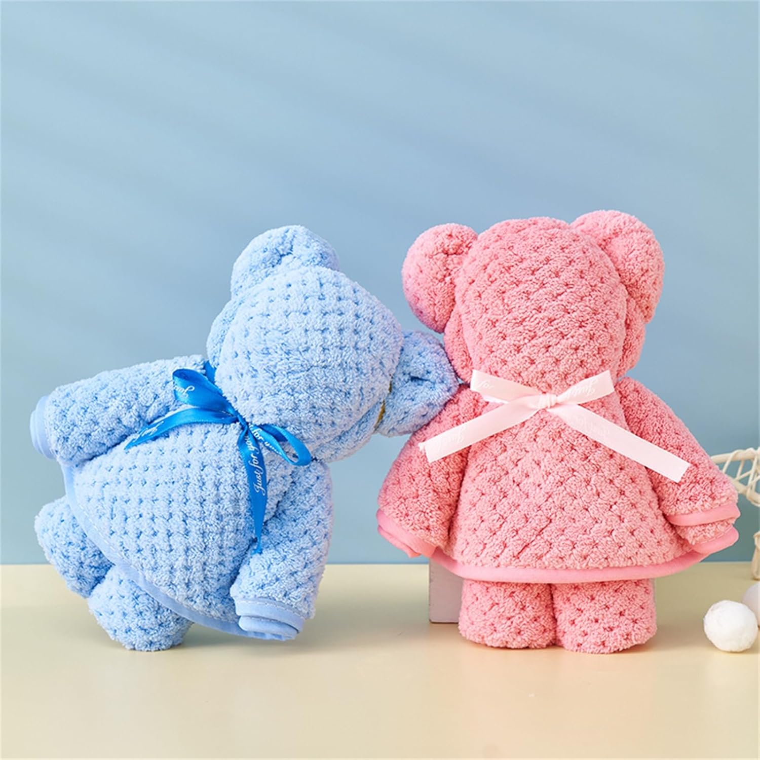 Toallas de mano de algodón suave con diseño de oso para baño, suministros de regreso a clases, regalo de boda, pareja, toalla para mascotas, perro,