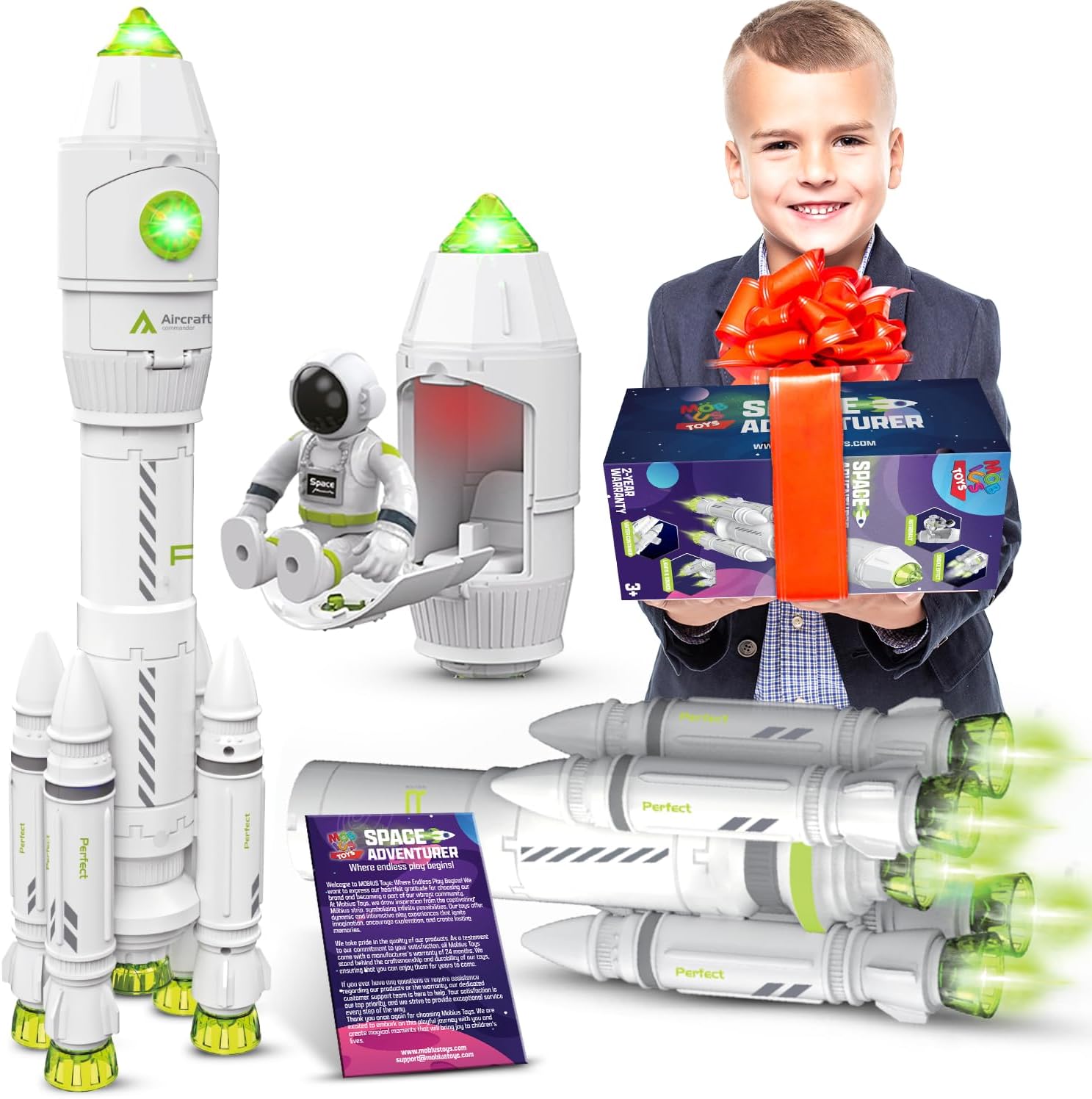 Juguetes espaciales para niños de 3-5, 6, 7, 8 años de edad, modelo de lanzadera espacial con efecto astronauta y humo, luces y sonidos, juego de