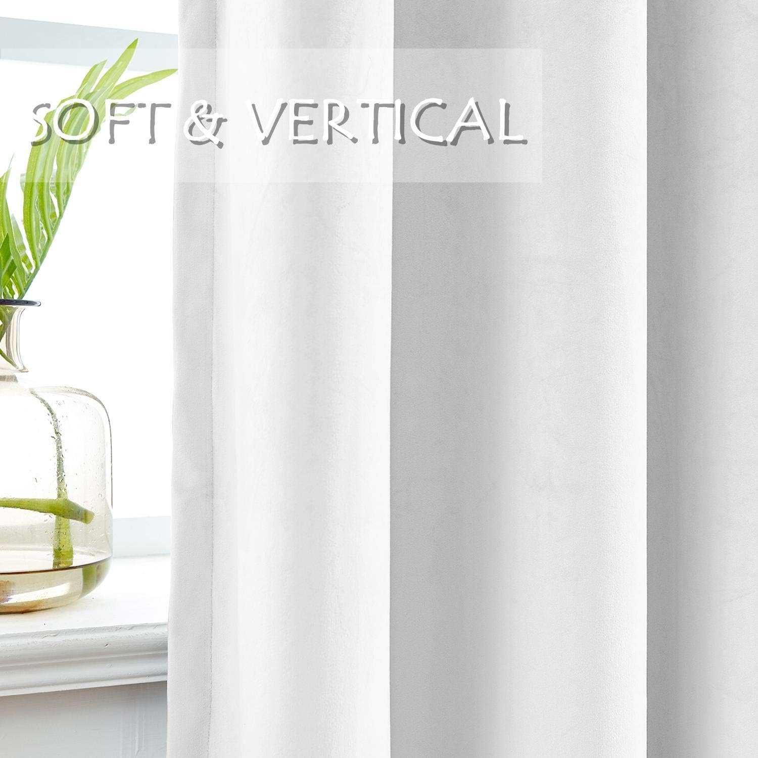 Macochico Cortinas de terciopelo extra largas para sala de estar, cortinas opacas de 192 pulgadas, paneles de cortinas con ojales de níquel para