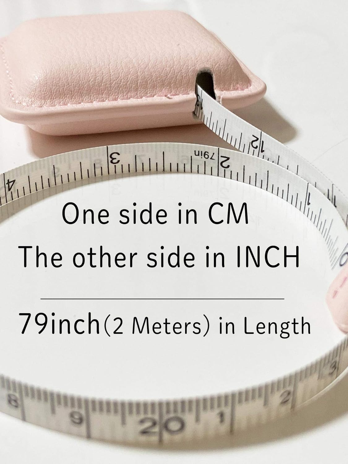 Cinta métrica para medir el cuerpo, cinta métrica retráctil de 79 pulgadas6.6 ft para coser tela corporal, medidas de doble cara (cuadrado, 1