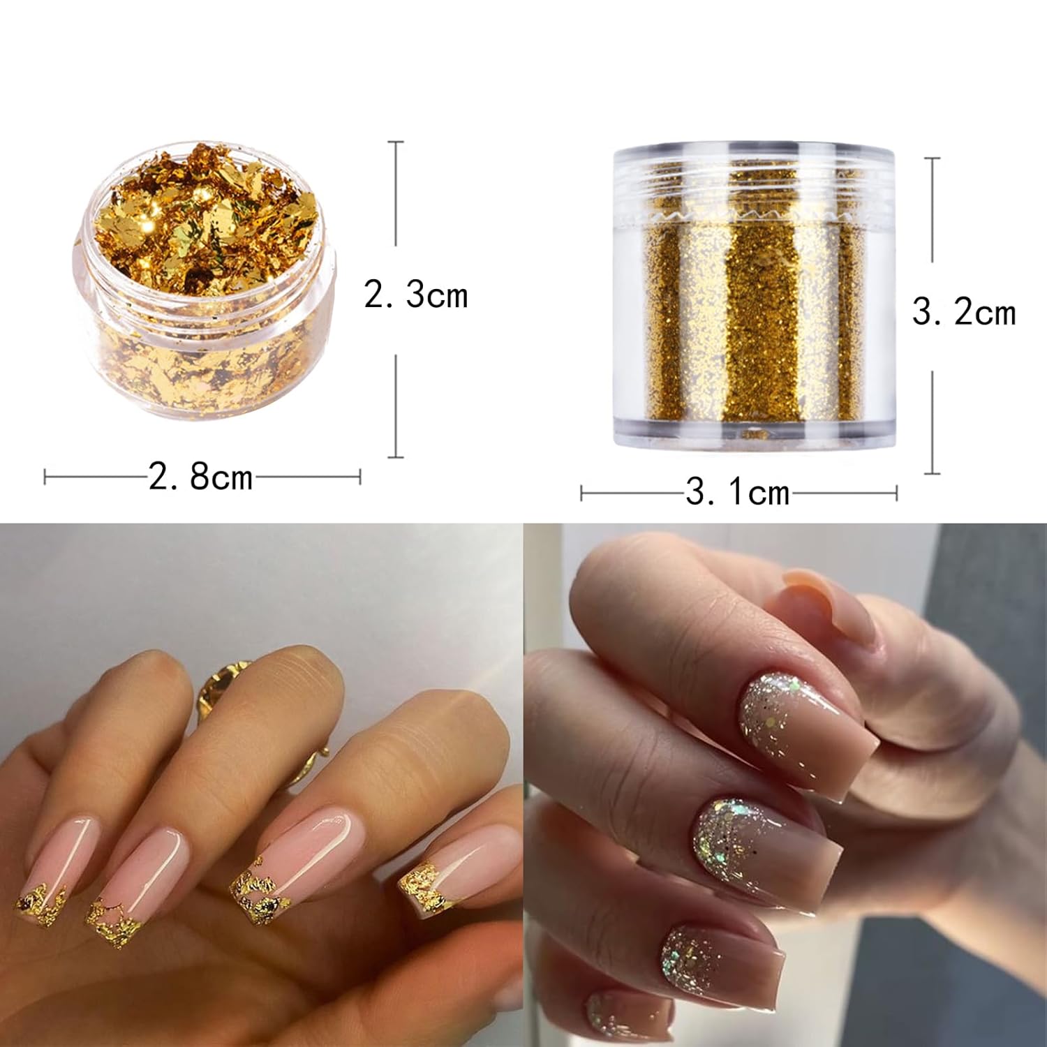 VOTACOS Diamantes de imitación para arte de uñas, diamantes de imitación de parte trasera plana, dijes de uñas dorados, múltiples formas,