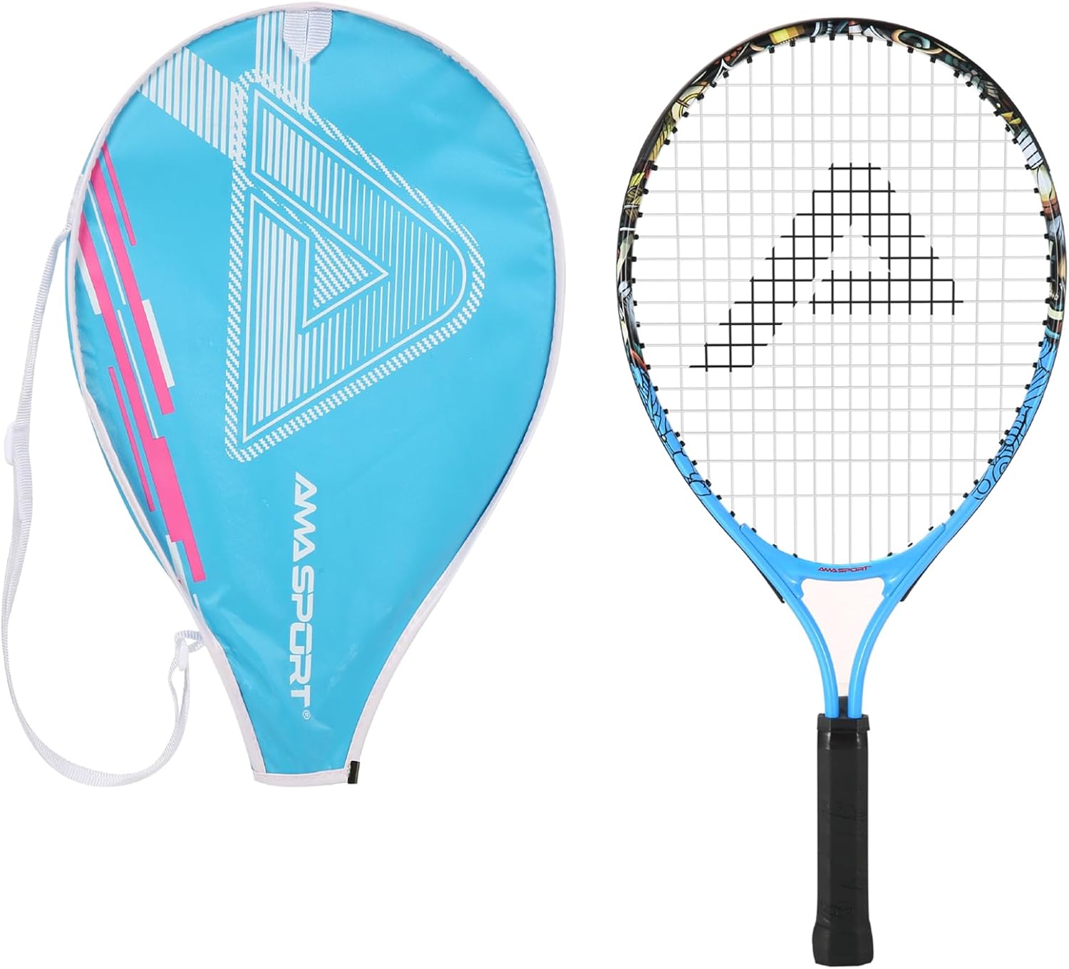 Raqueta de tenis para niños pequeños, kit de iniciación de 17-25 pulgadas para niña, rosa y amarillo con bolsa de nailon 420D