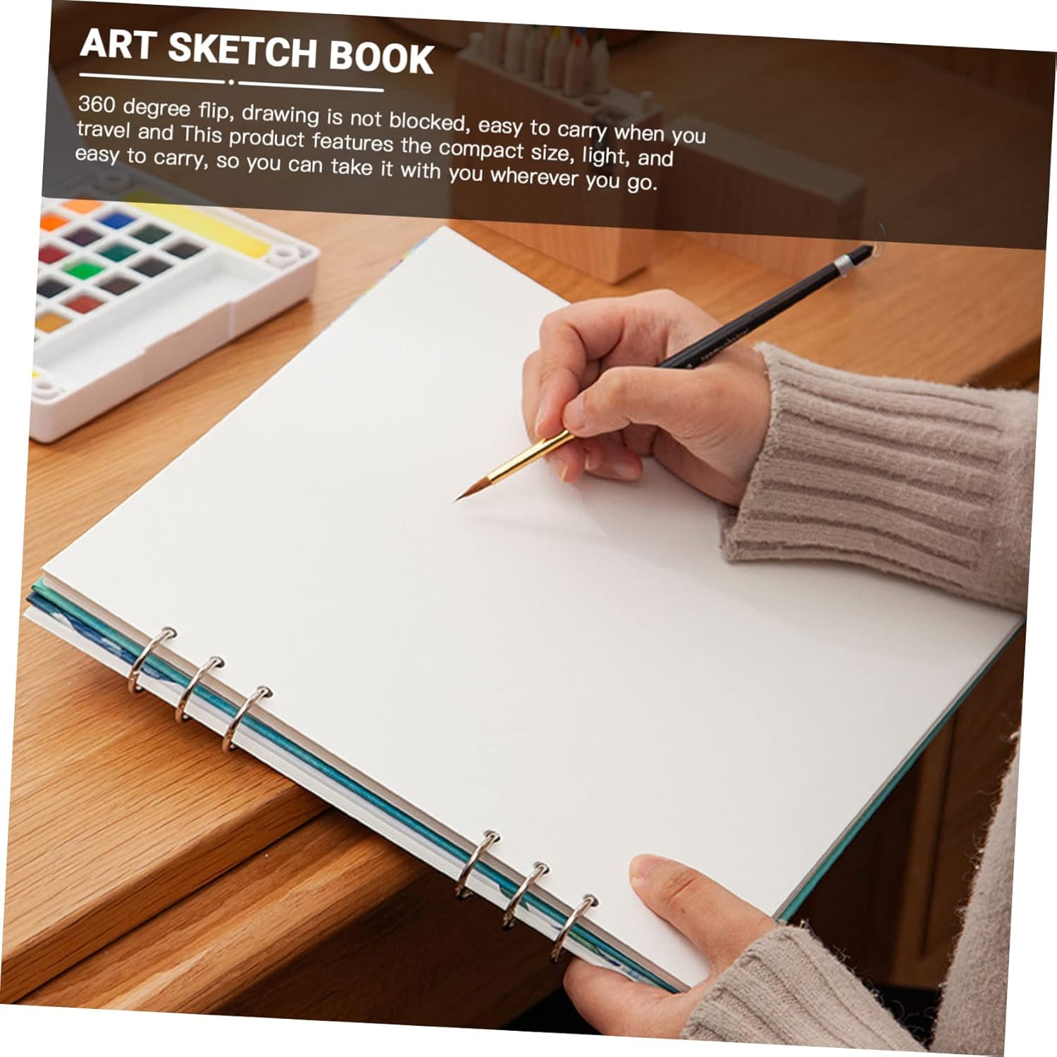 VILLCASE 1 unid libro de dibujo Kraft cubierta cuaderno de dibujo de Navidad cuaderno de bocetos en espiral, bloc de dibujo de fiesta de Navidad,