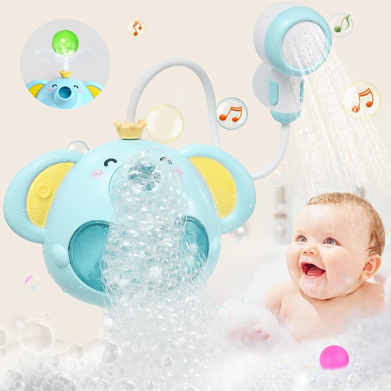 Juguetes de baño, fabricante de burbujas de baño cantante para bebé pequeño, fabricante automático de burbujas para bañera, juguete de baño de